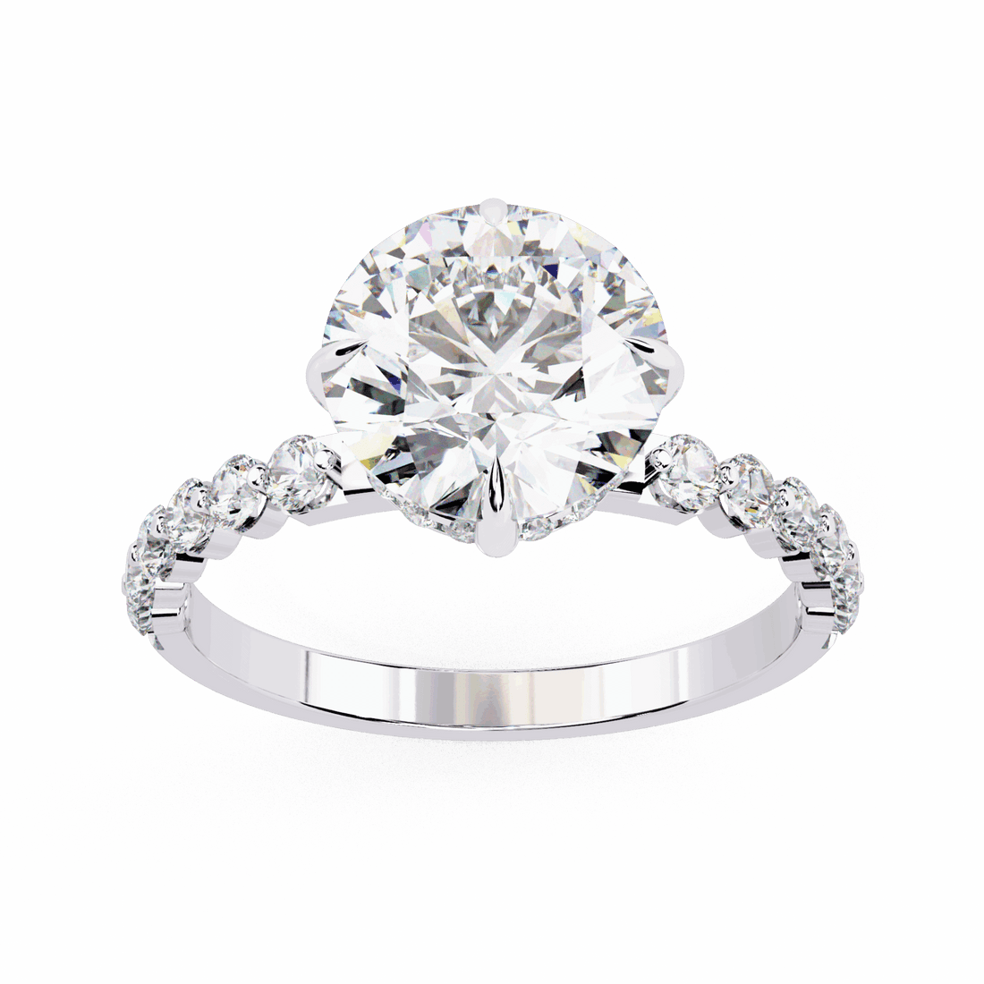 2.5 Carat Round Halo Solitaire Ring in Moissanite | House of Estara