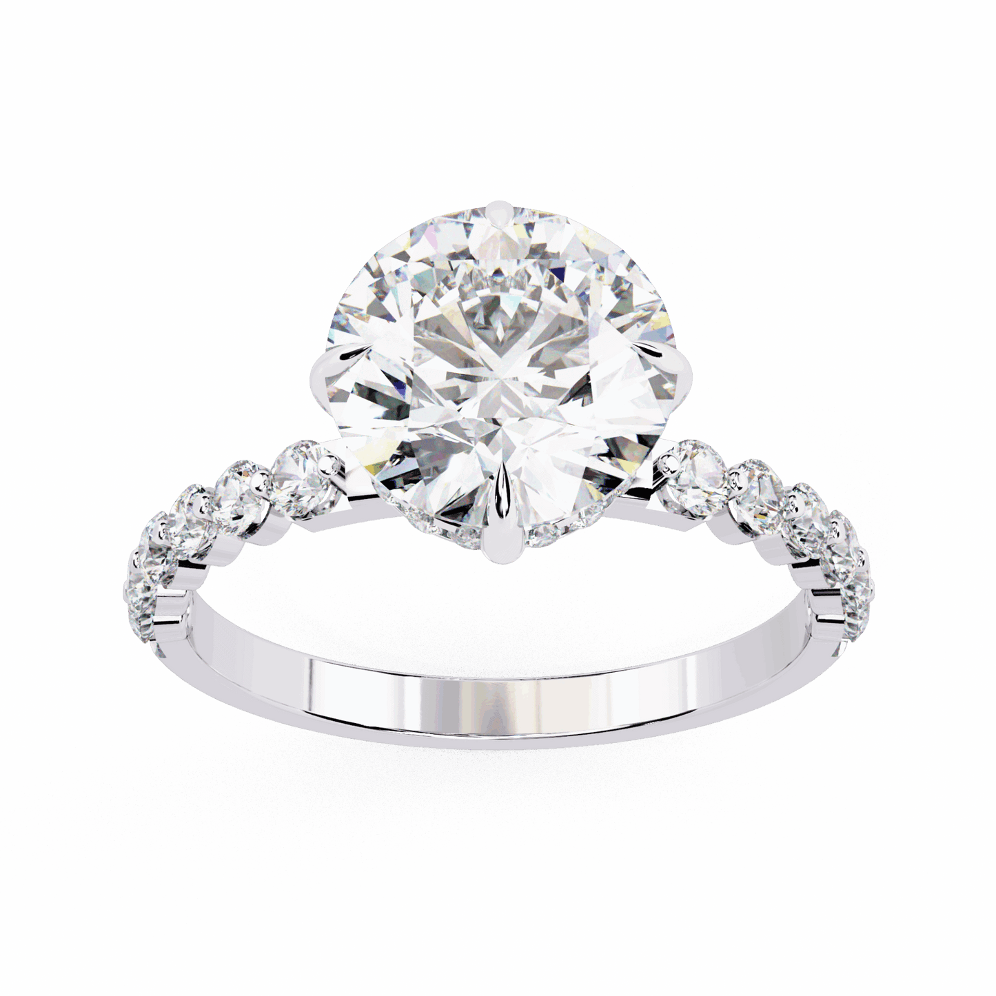 2.5 Carat Round Halo Solitaire Ring in Moissanite | House of Estara