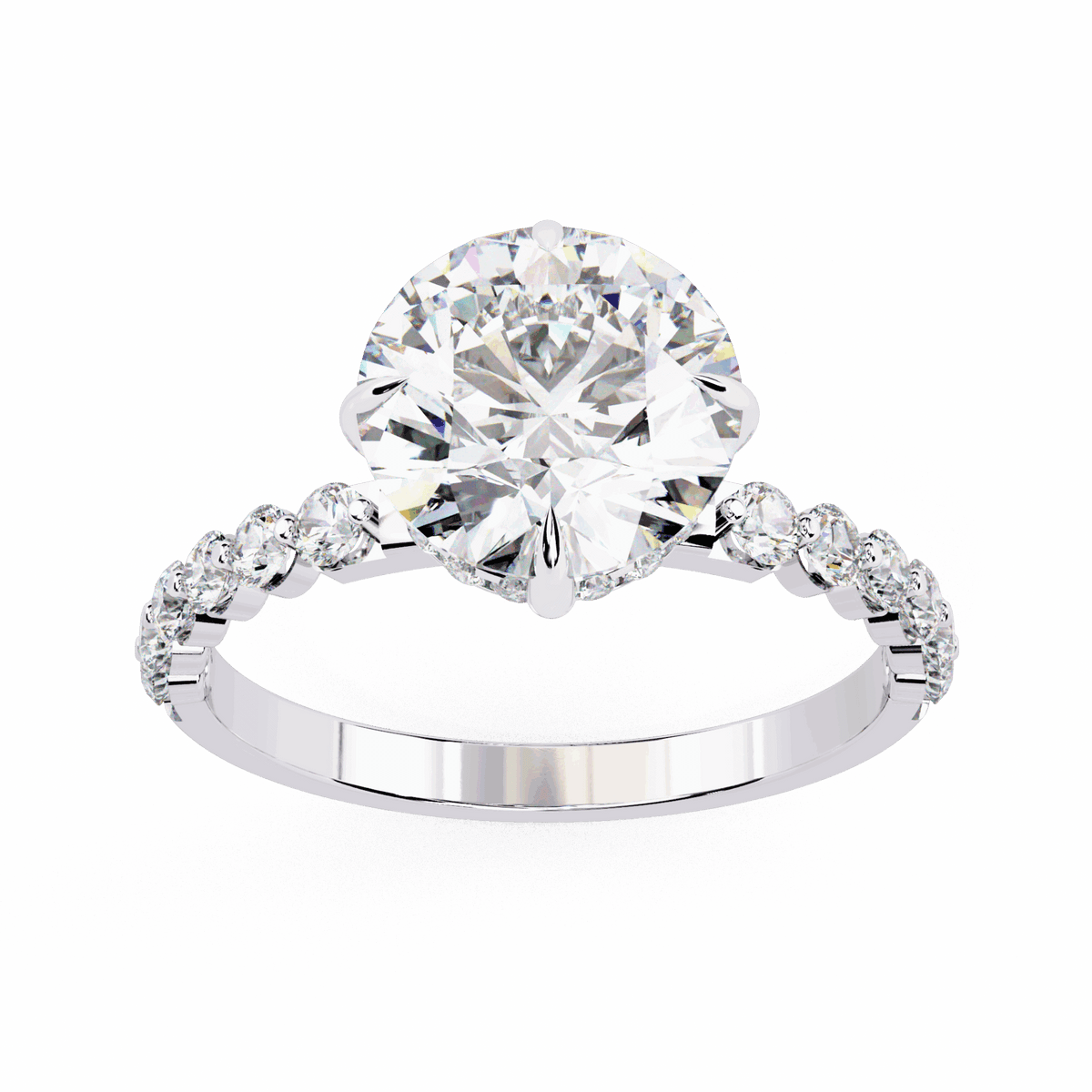 2.5 Carat Round Halo Solitaire Ring in Moissanite | House of Estara