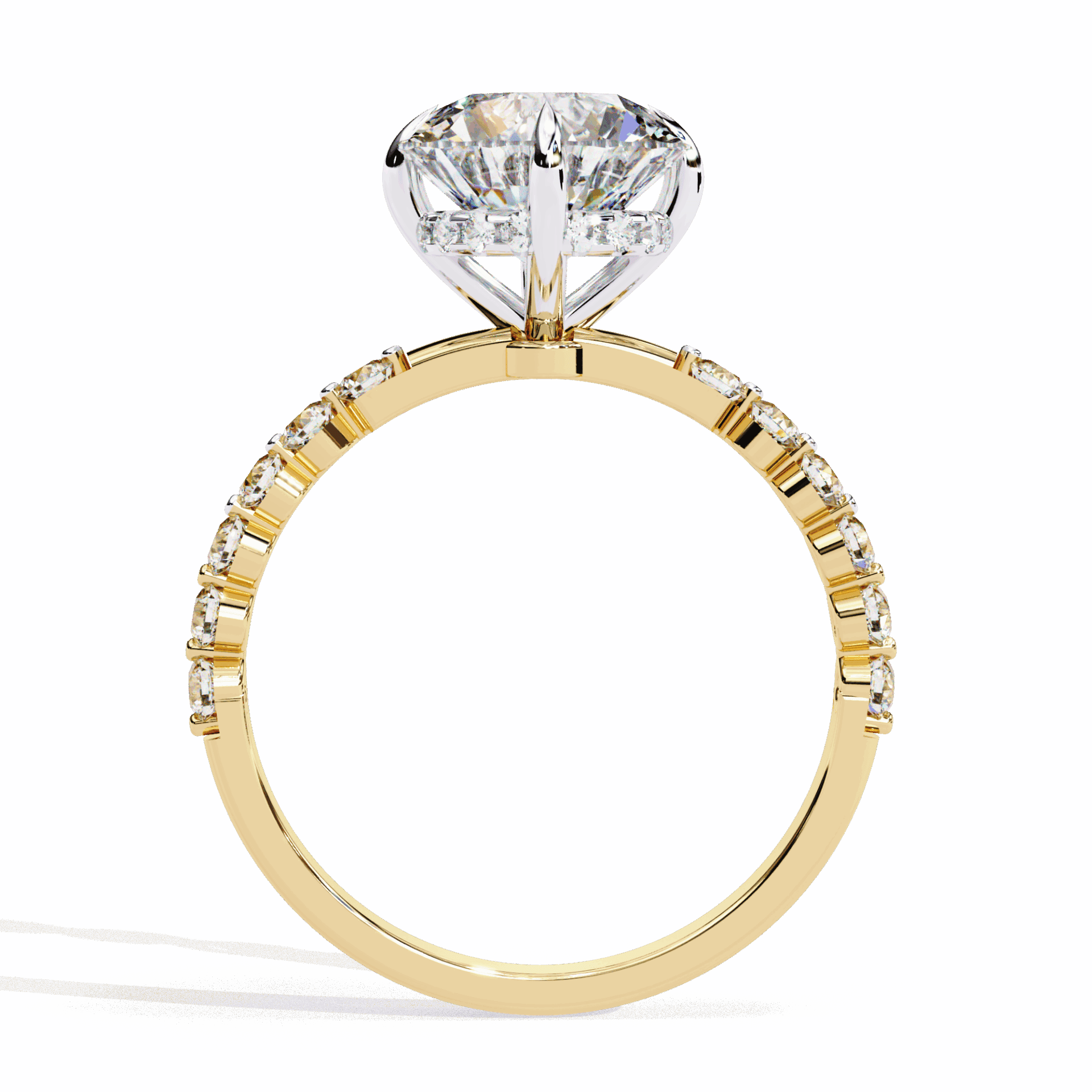2.5 Carat Round Halo Solitaire Ring in Moissanite | House of Estara