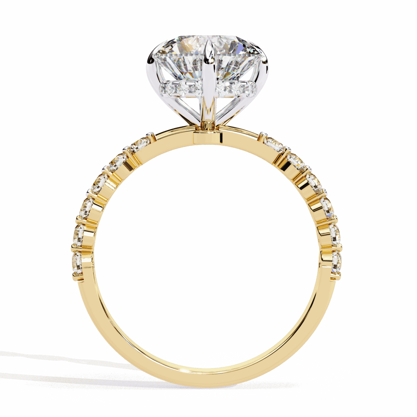2.5 Carat Round Halo Solitaire Ring in Moissanite | House of Estara