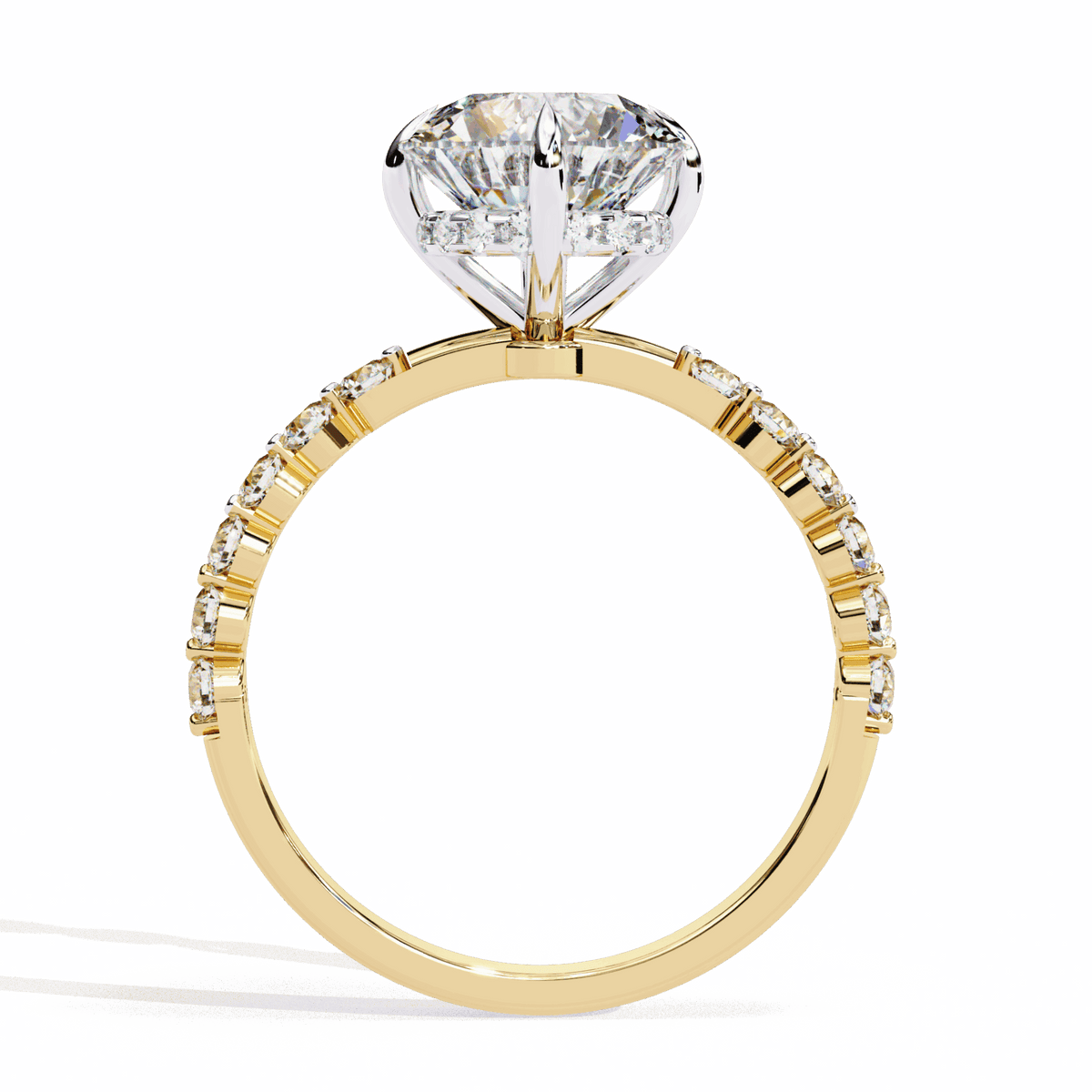 2.5 Carat Round Halo Solitaire Ring in Moissanite | House of Estara