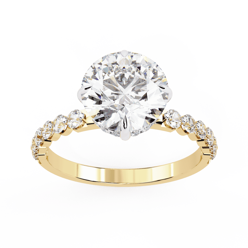 2.5 Carat Round Halo Solitaire Ring in Moissanite | House of Estara