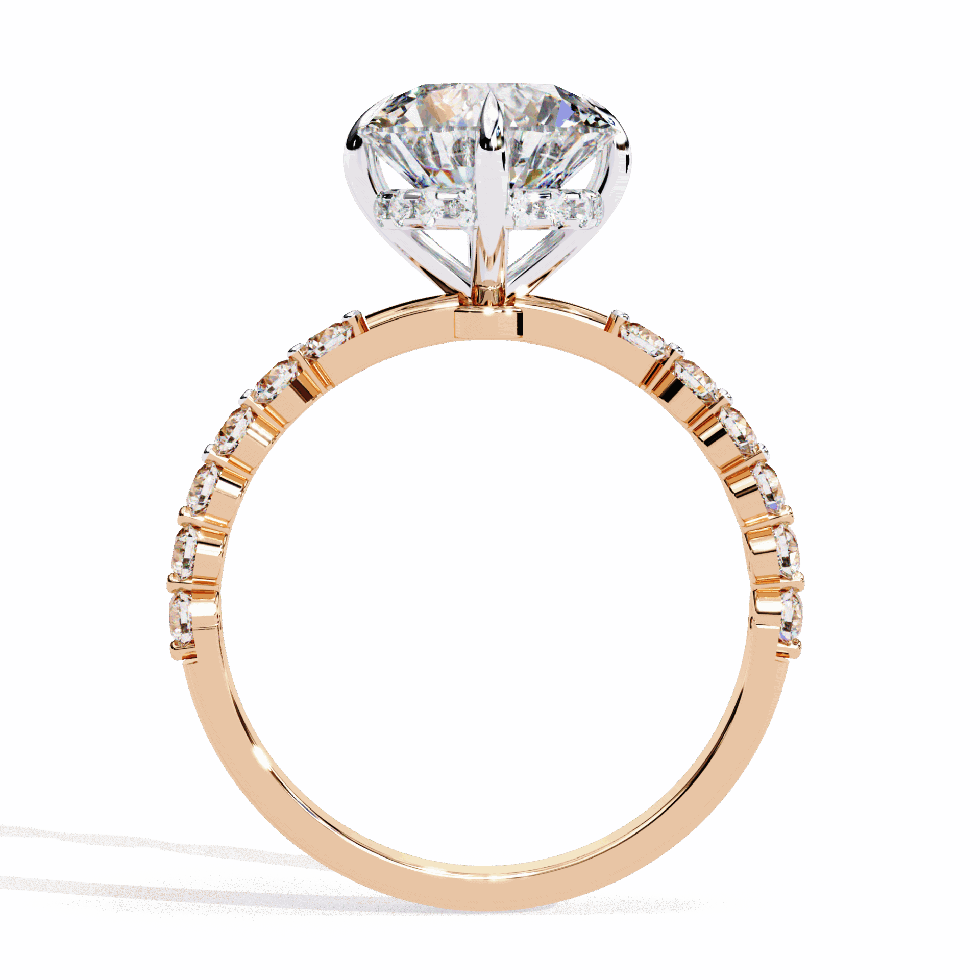 2.5 Carat Round Halo Solitaire Ring in Moissanite | House of Estara