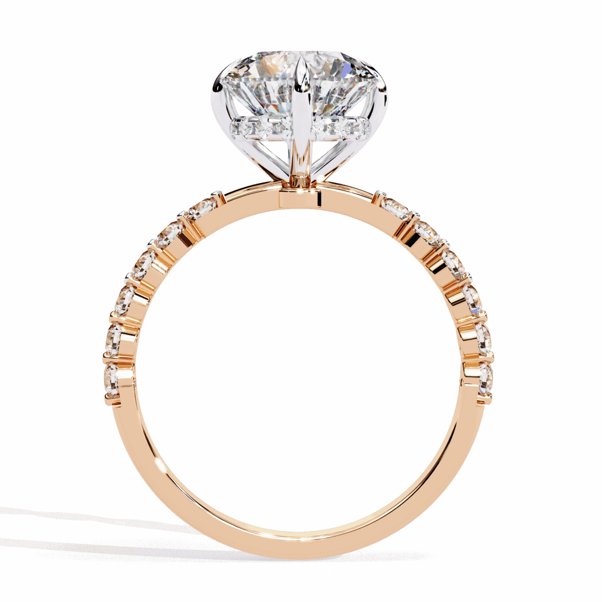 2.5 Carat Round Halo Solitaire Ring in Moissanite | House of Estara