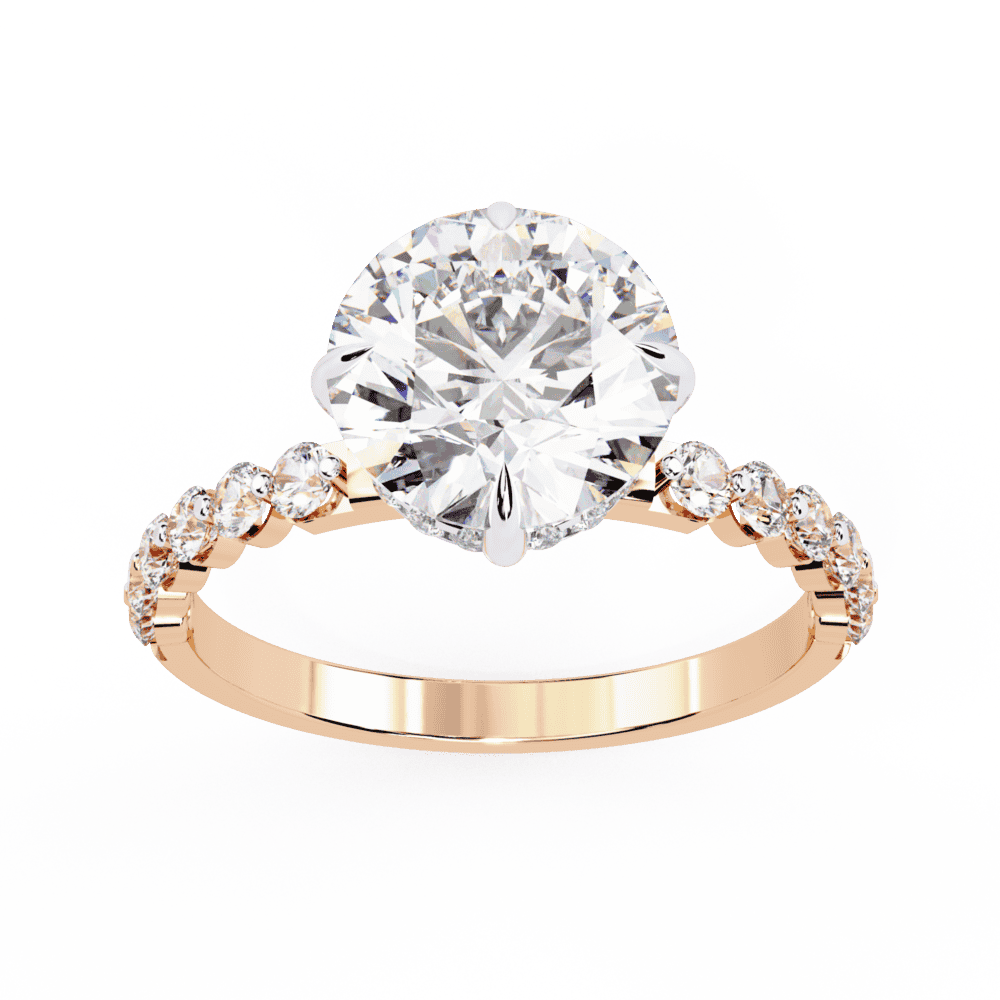2.5 Carat Round Halo Solitaire Ring in Moissanite | House of Estara