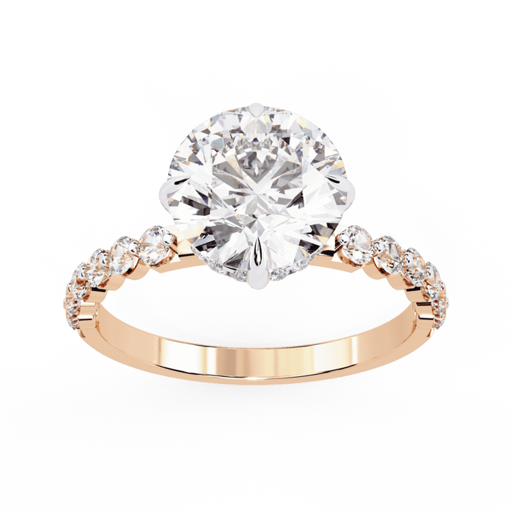 2.5 Carat Round Halo Solitaire Ring in Moissanite | House of Estara