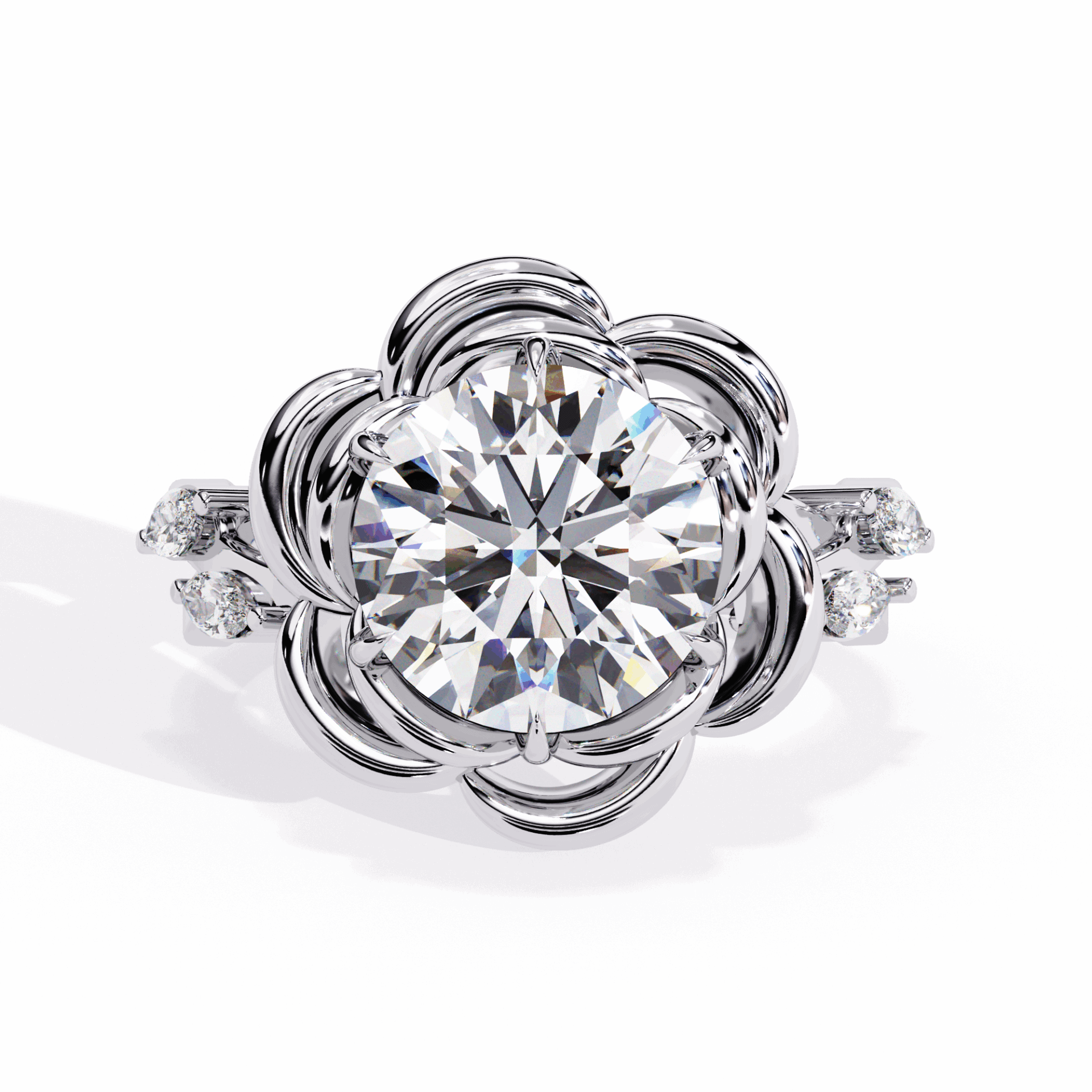 2.25 Carat Round Modern Essential Ring in Moissanite | House of Estara