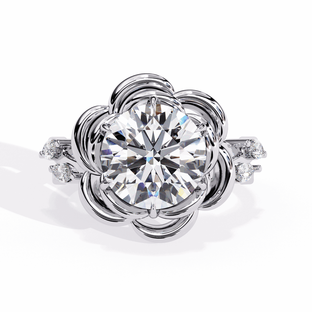 2.25 Carat Round Modern Essential Ring in Moissanite | House of Estara