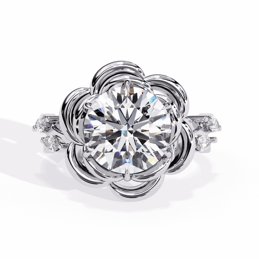 2.25 Carat Round Modern Essential Ring in Moissanite | House of Estara
