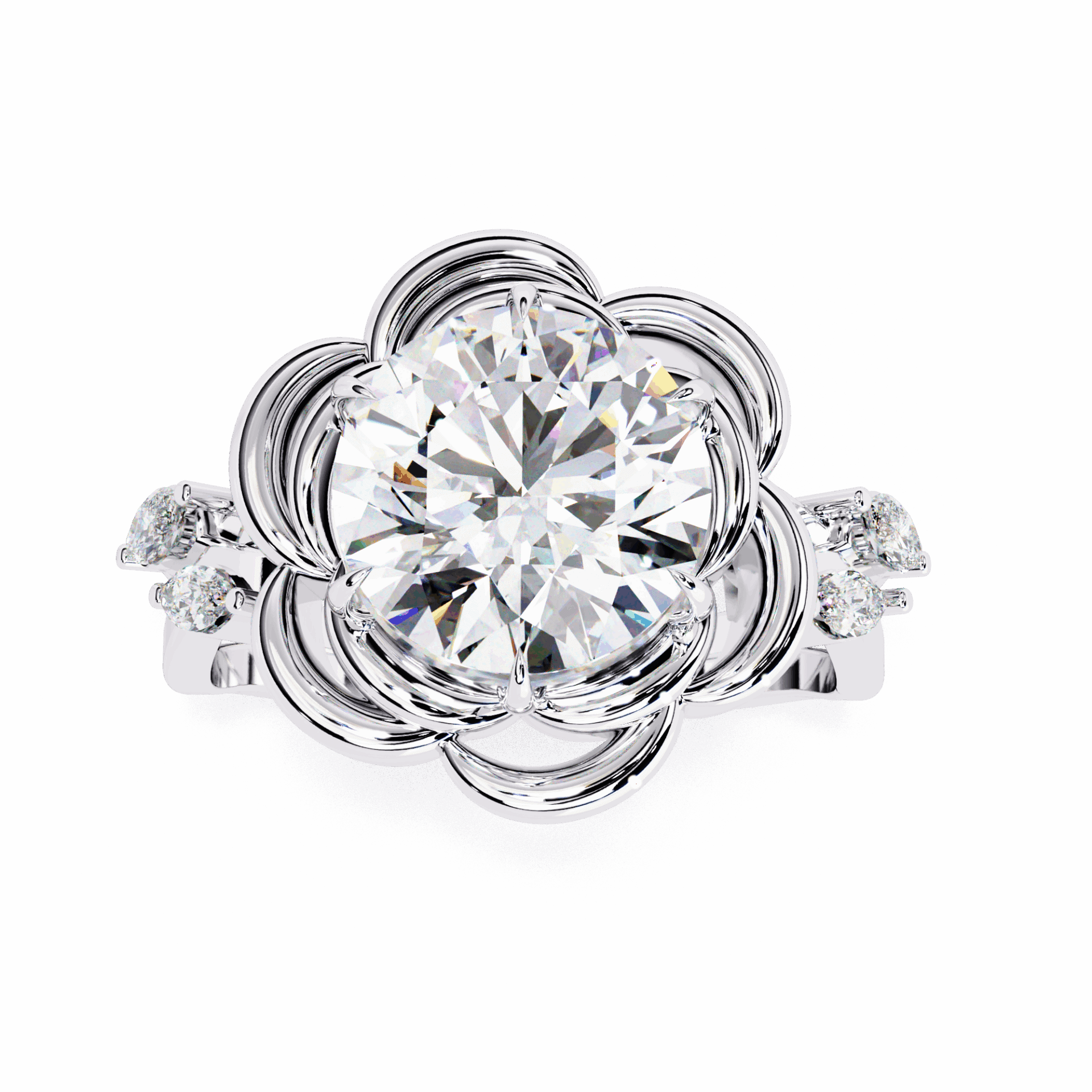 2.25 Carat Round Modern Essential Ring in Moissanite | House of Estara