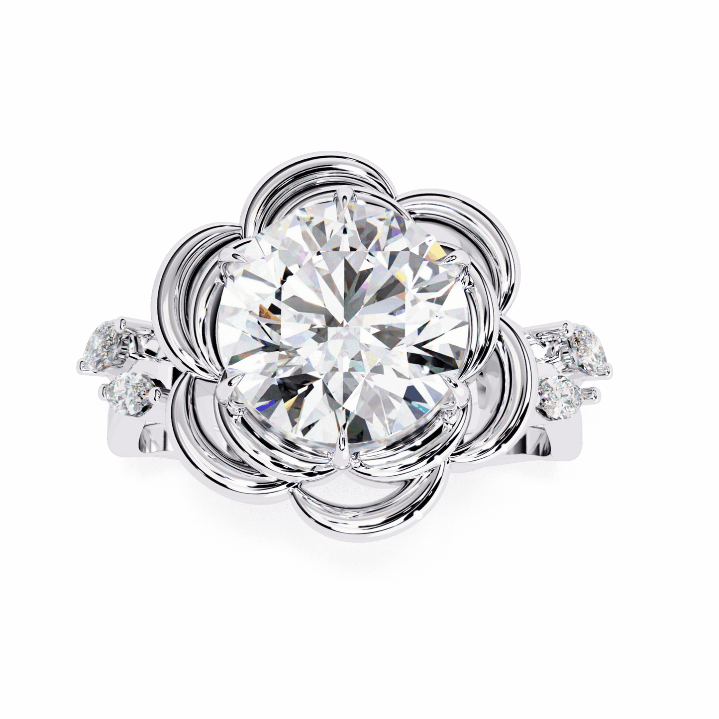 2.25 Carat Round Modern Essential Ring in Moissanite | House of Estara