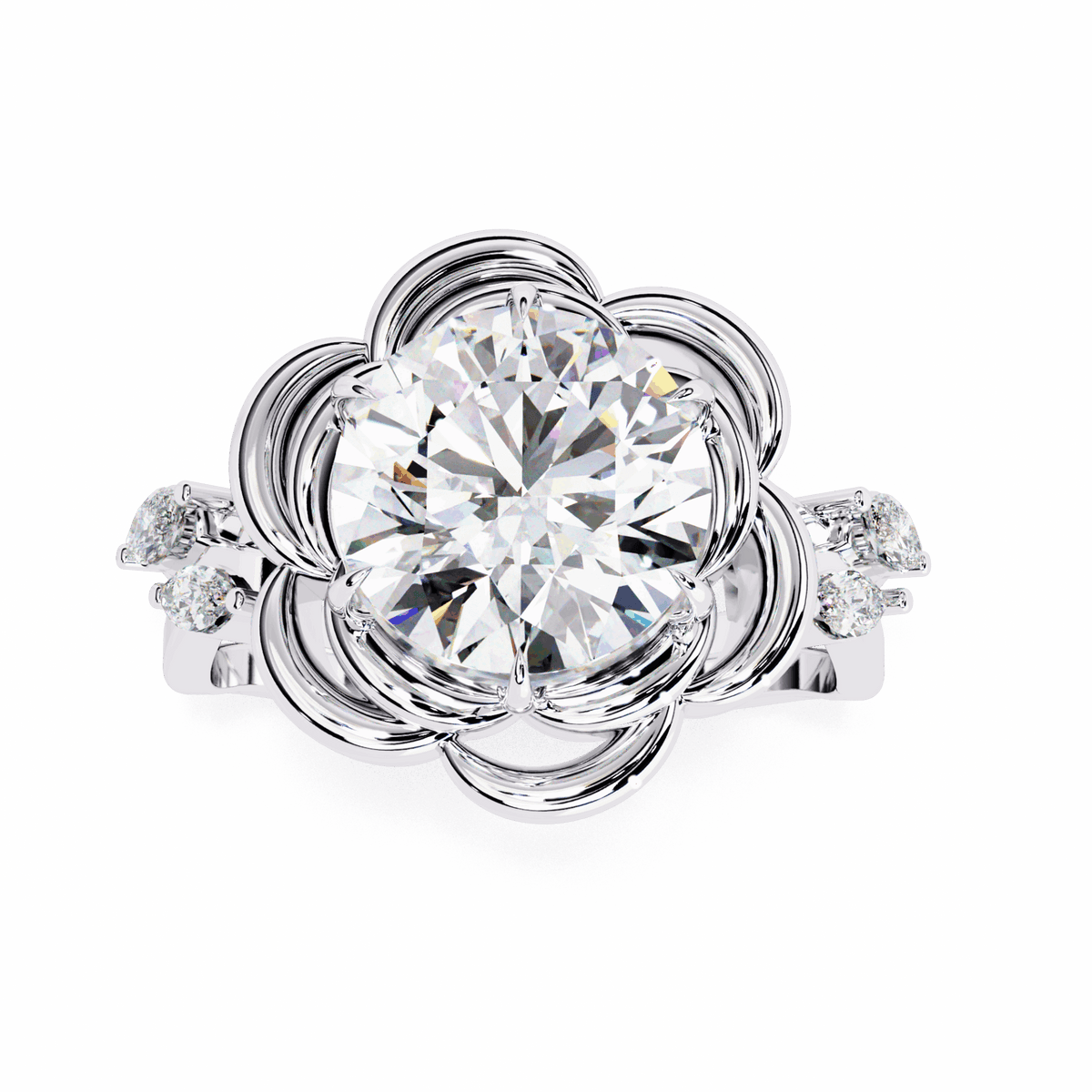 2.25 Carat Round Modern Essential Ring in Moissanite | House of Estara
