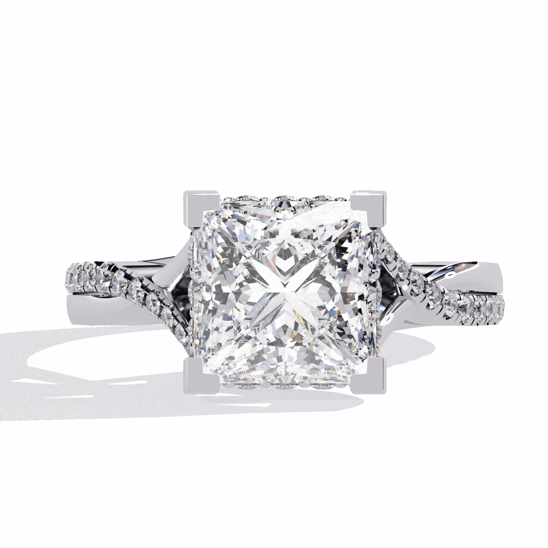 2.75 Carat Princess Signature Wear Ring in Moissanite | House of Estara