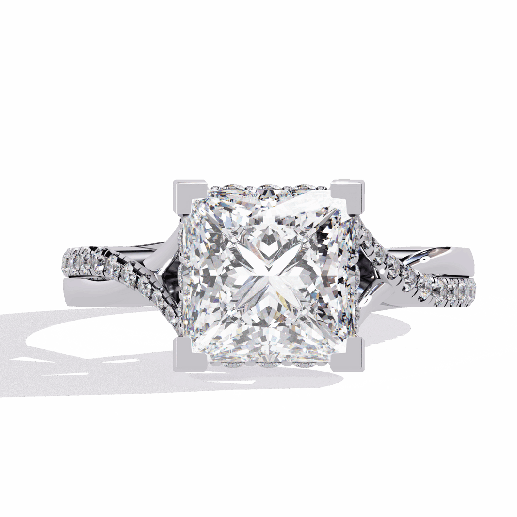2.75 Carat Princess Signature Wear Ring in Moissanite | House of Estara