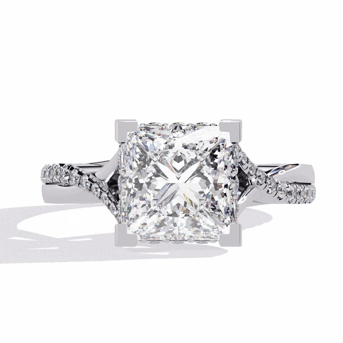 2.75 Carat Princess Signature Wear Ring in Moissanite | House of Estara