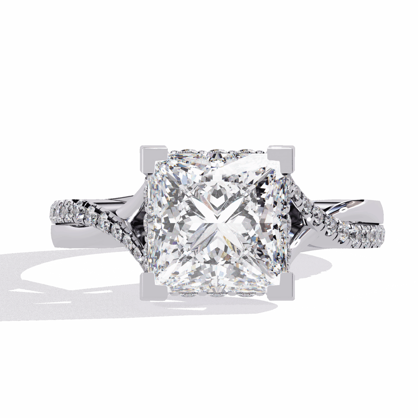 2.75 Carat Princess Signature Wear Ring in Moissanite | House of Estara