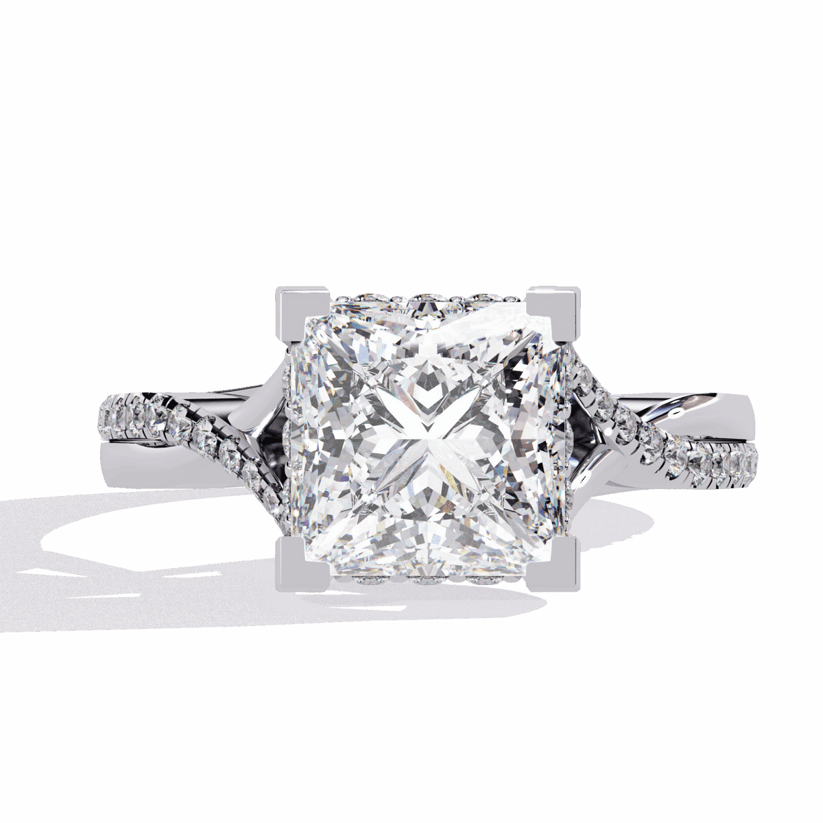 2.75 Carat Princess Signature Wear Ring in Moissanite | House of Estara