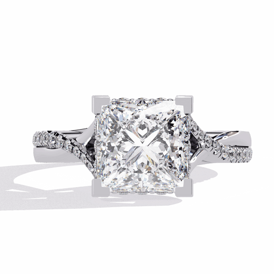 2.75 Carat Princess Signature Wear Ring in Moissanite | House of Estara