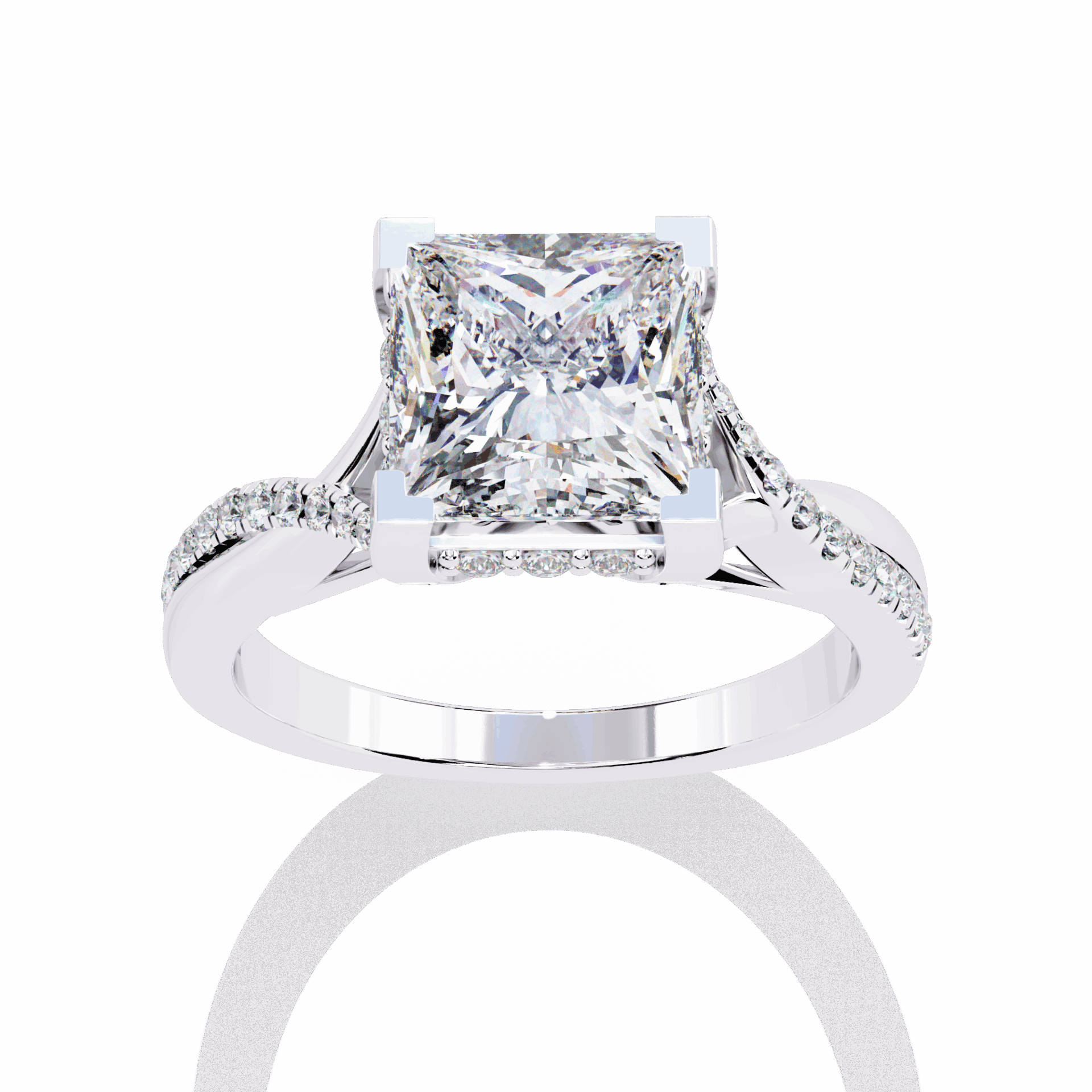 2.75 Carat Princess Signature Wear Ring in Moissanite | House of Estara