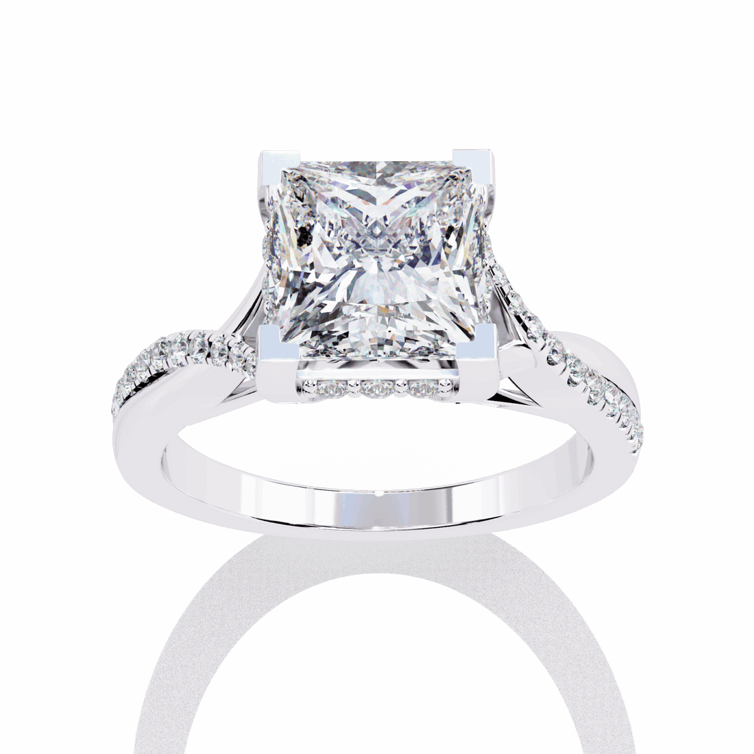2.75 Carat Princess Signature Wear Ring in Moissanite | House of Estara