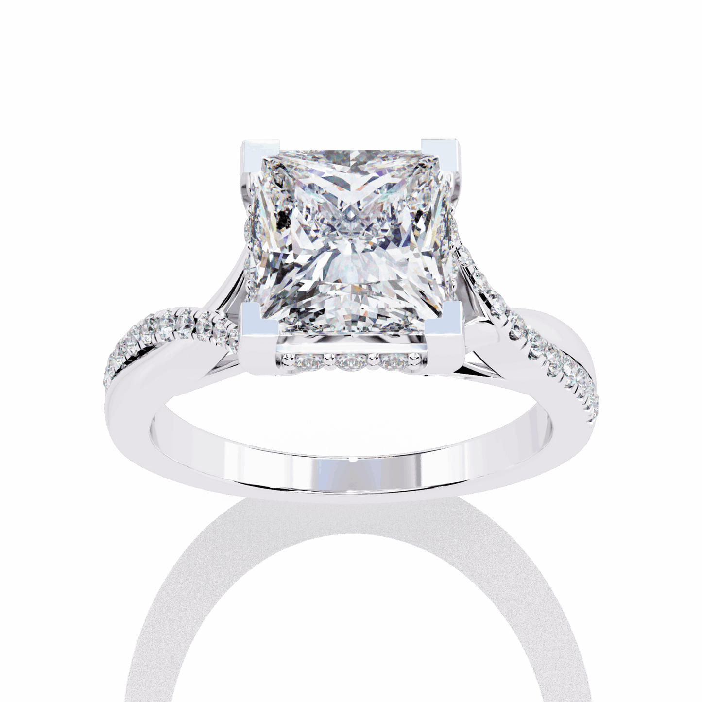 2.75 Carat Princess Signature Wear Ring in Moissanite | House of Estara