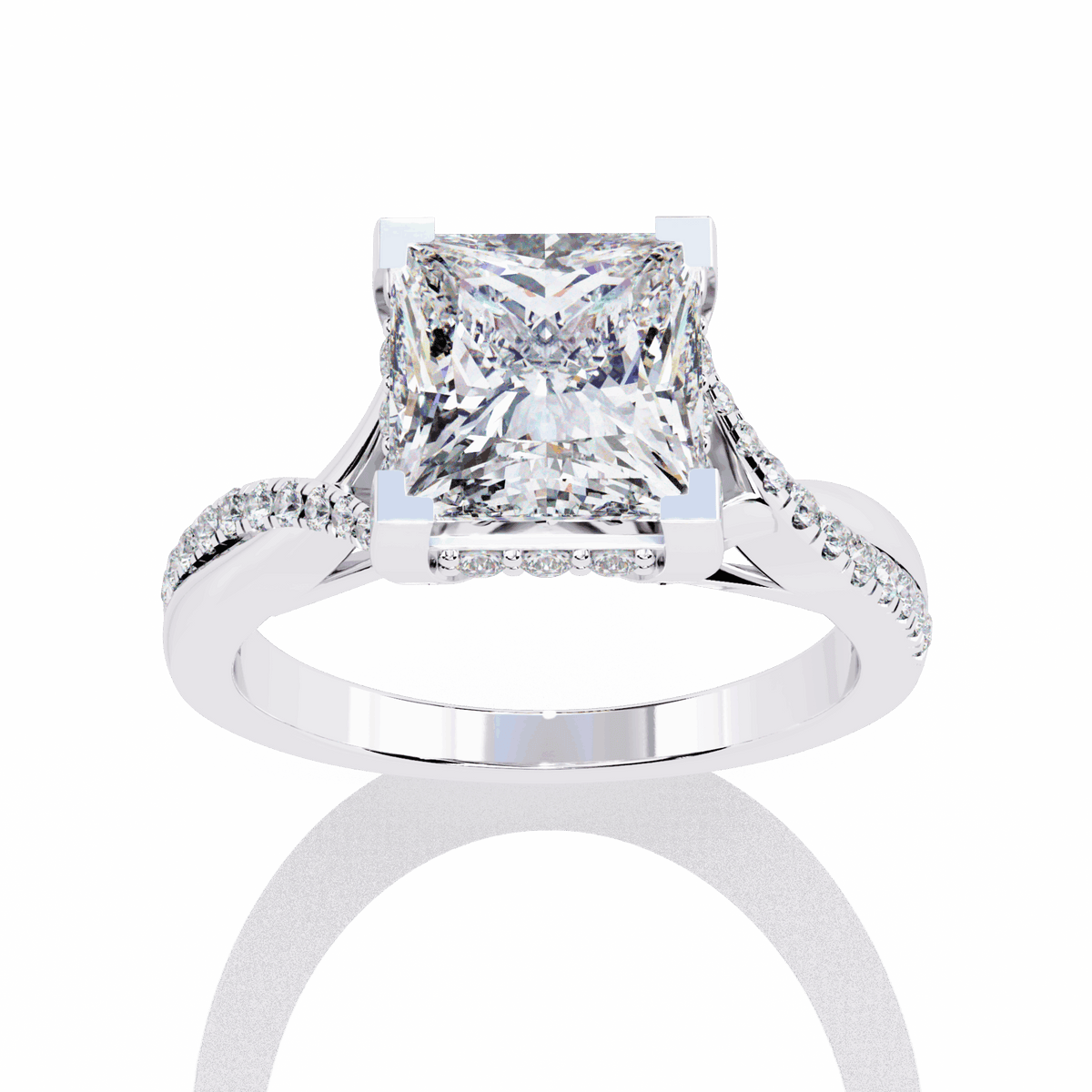 2.75 Carat Princess Signature Wear Ring in Moissanite | House of Estara