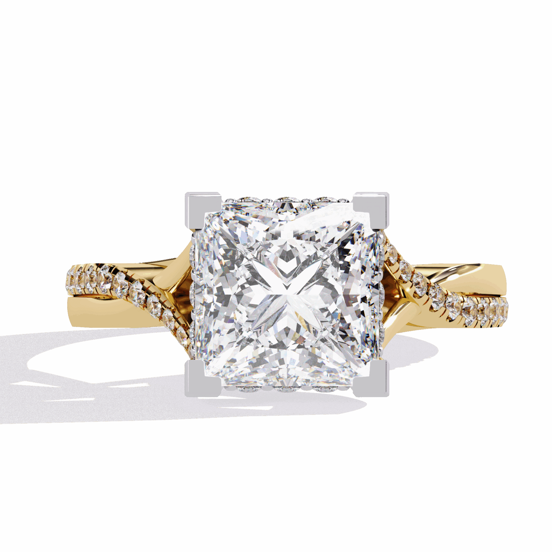 2.75 Carat Princess Signature Wear Ring in Moissanite | House of Estara
