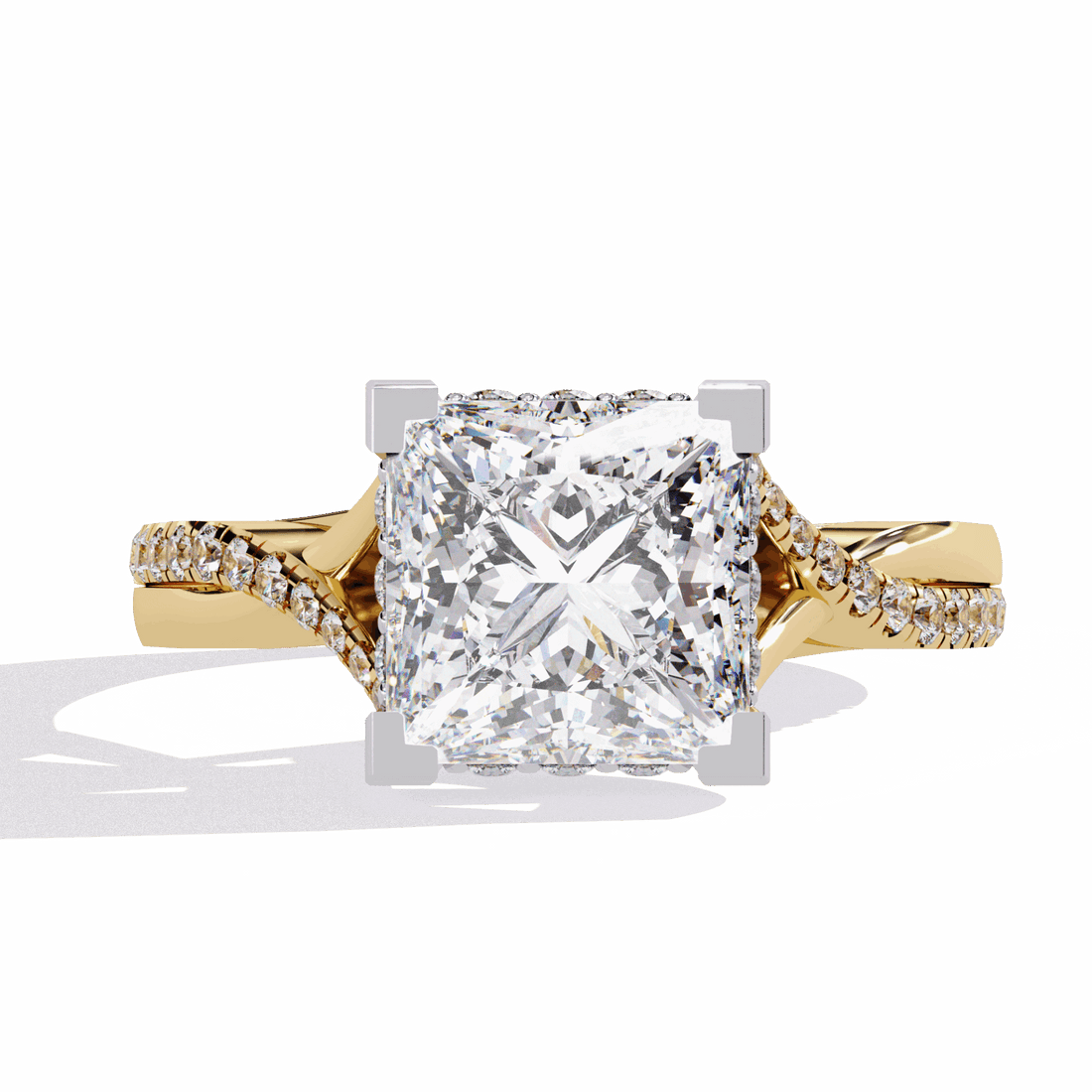 2.75 Carat Princess Signature Wear Ring in Moissanite | House of Estara