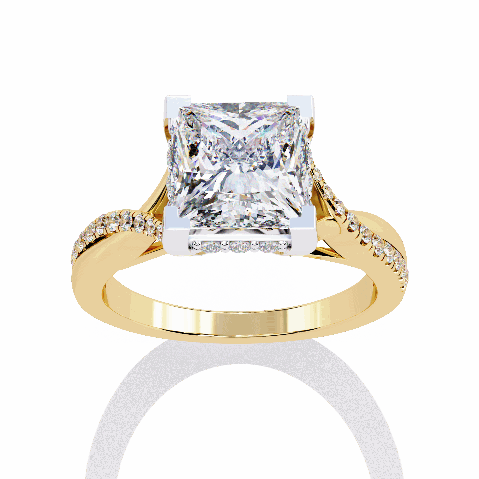 2.75 Carat Princess Signature Wear Ring in Moissanite | House of Estara