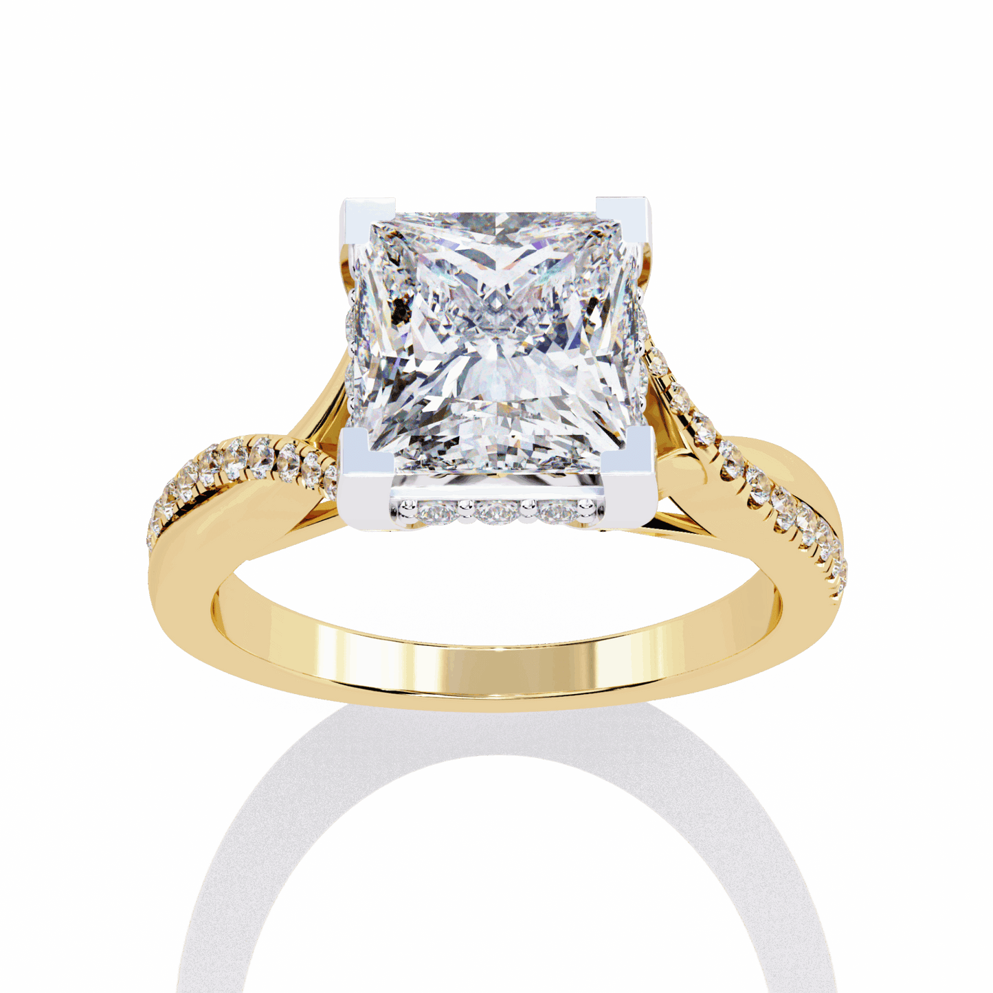 2.75 Carat Princess Signature Wear Ring in Moissanite | House of Estara