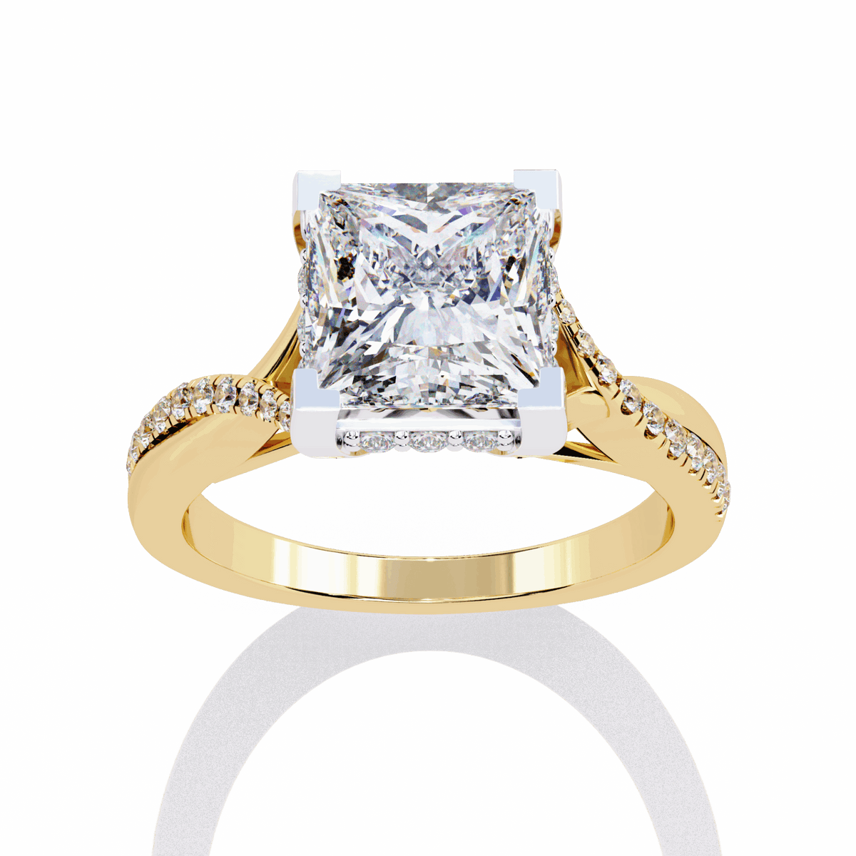 2.75 Carat Princess Signature Wear Ring in Moissanite | House of Estara