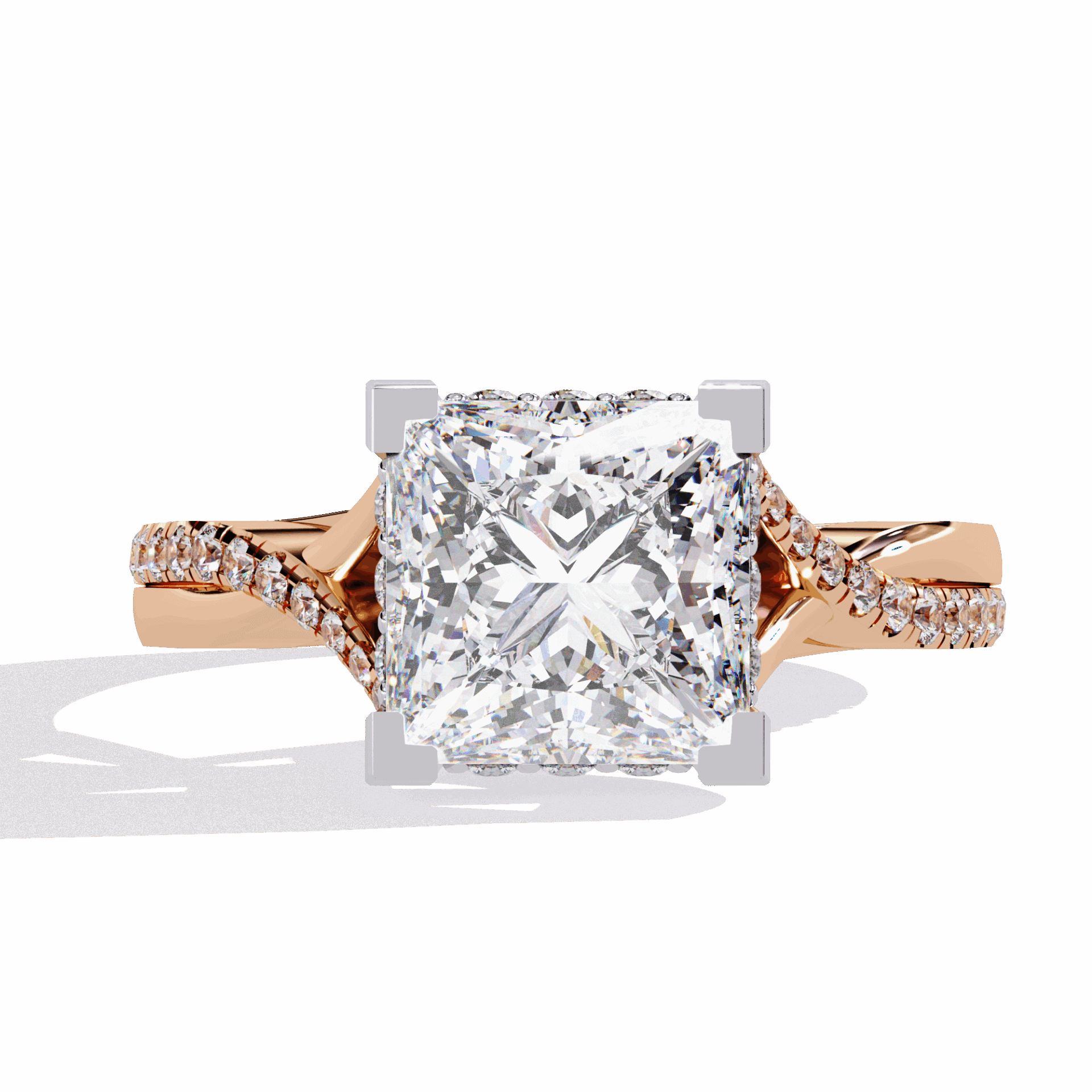 2.75 Carat Princess Signature Wear Ring in Moissanite | House of Estara