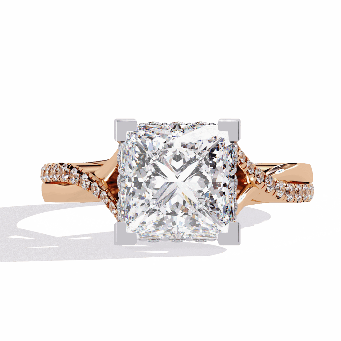 2.75 Carat Princess Signature Wear Ring in Moissanite | House of Estara