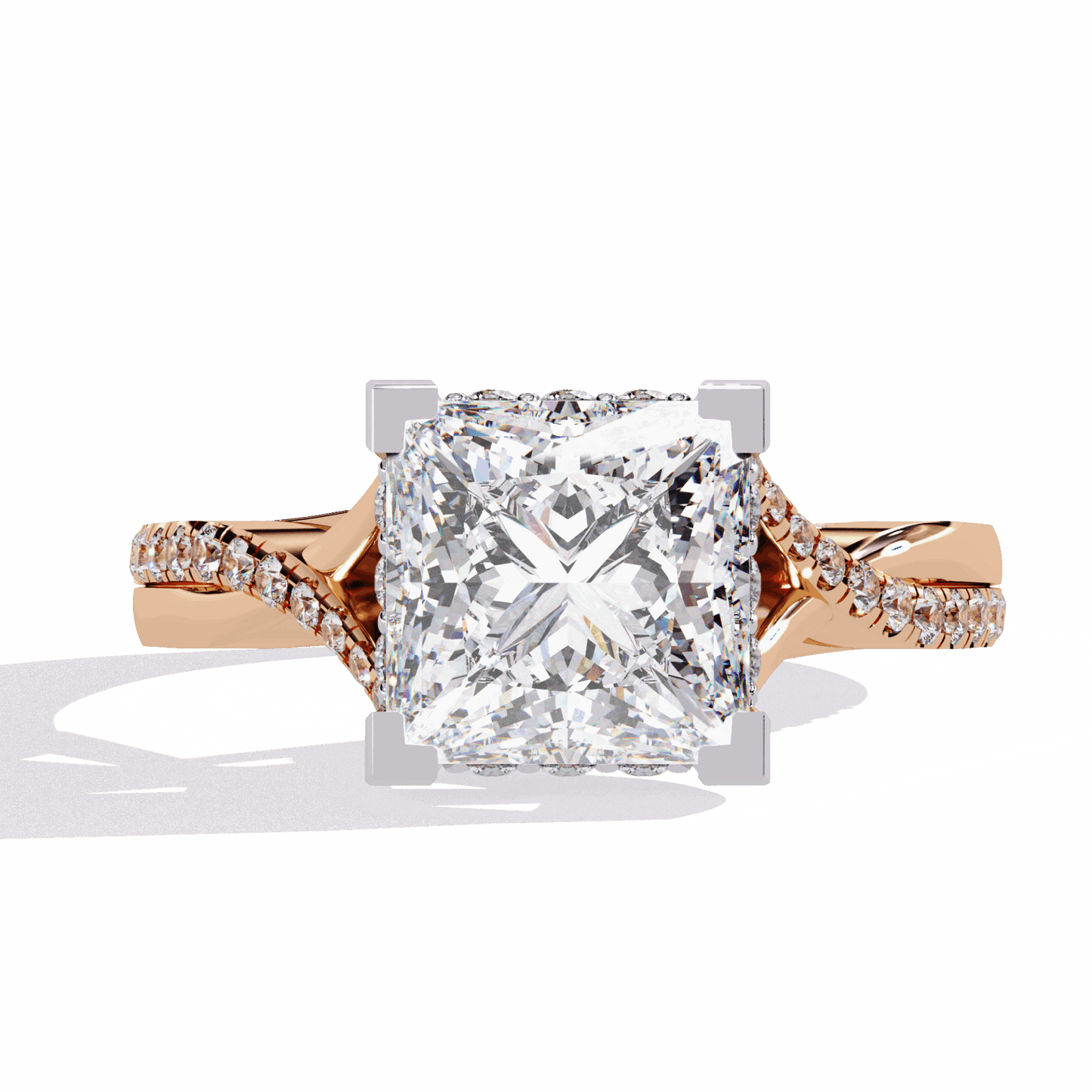2.75 Carat Princess Signature Wear Ring in Moissanite | House of Estara