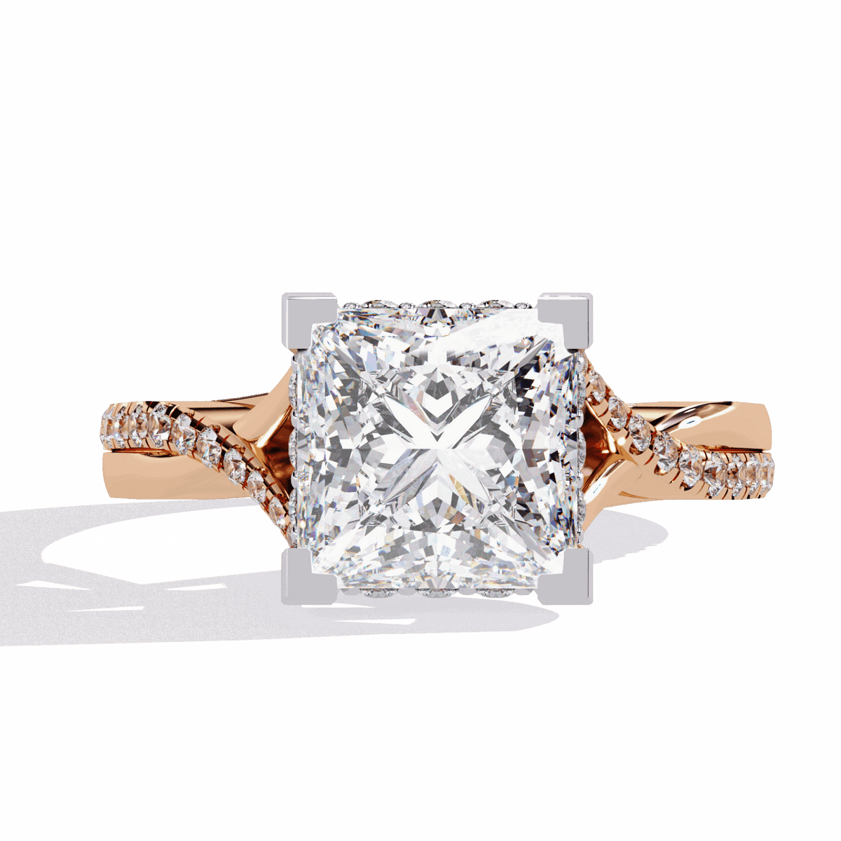 2.75 Carat Princess Signature Wear Ring in Moissanite | House of Estara