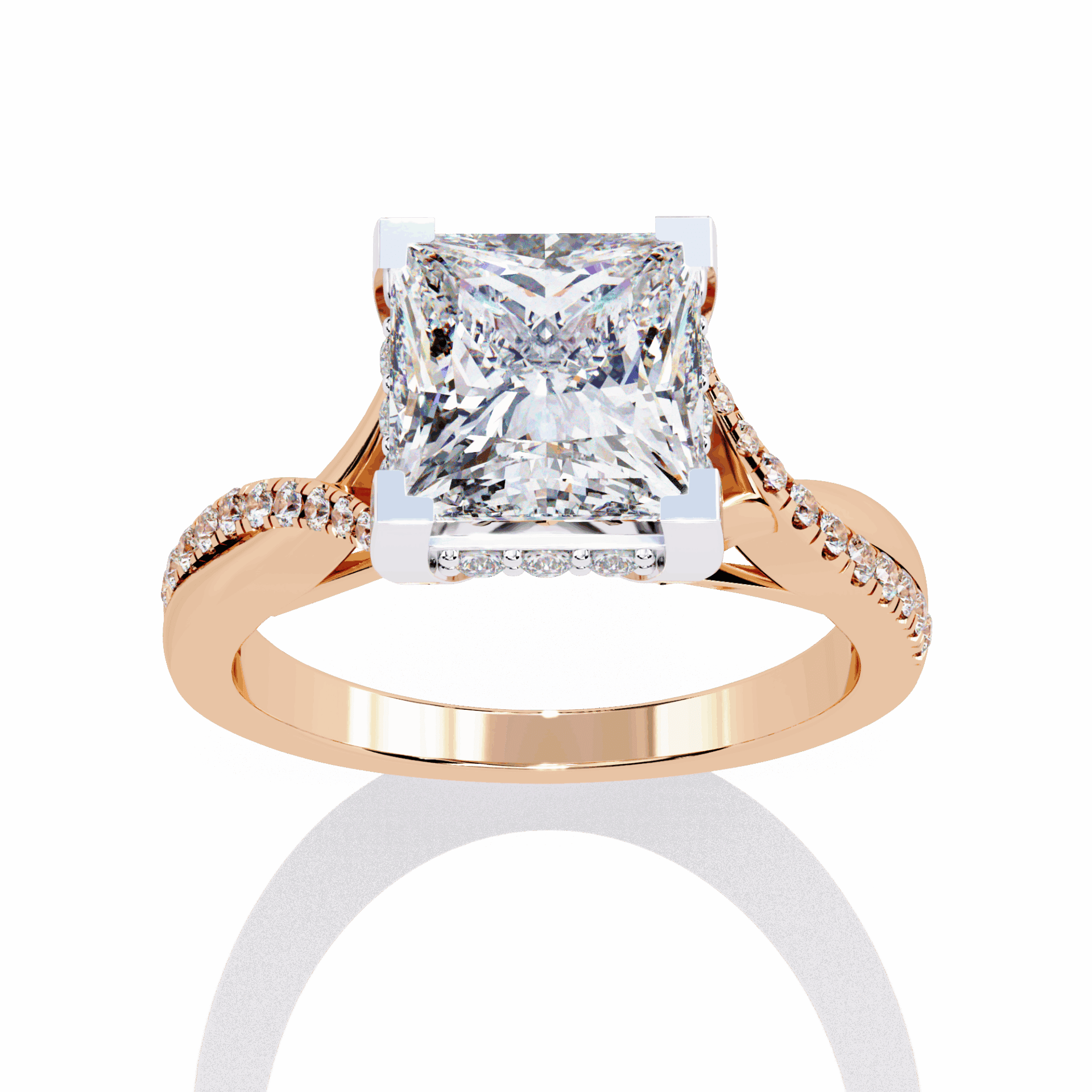 2.75 Carat Princess Signature Wear Ring in Moissanite | House of Estara