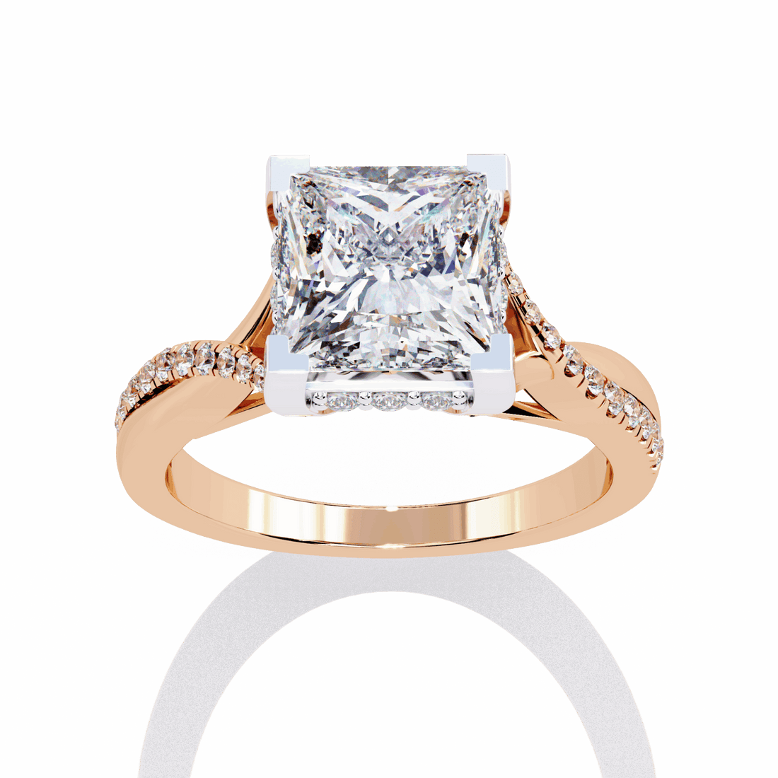 2.75 Carat Princess Signature Wear Ring in Moissanite | House of Estara
