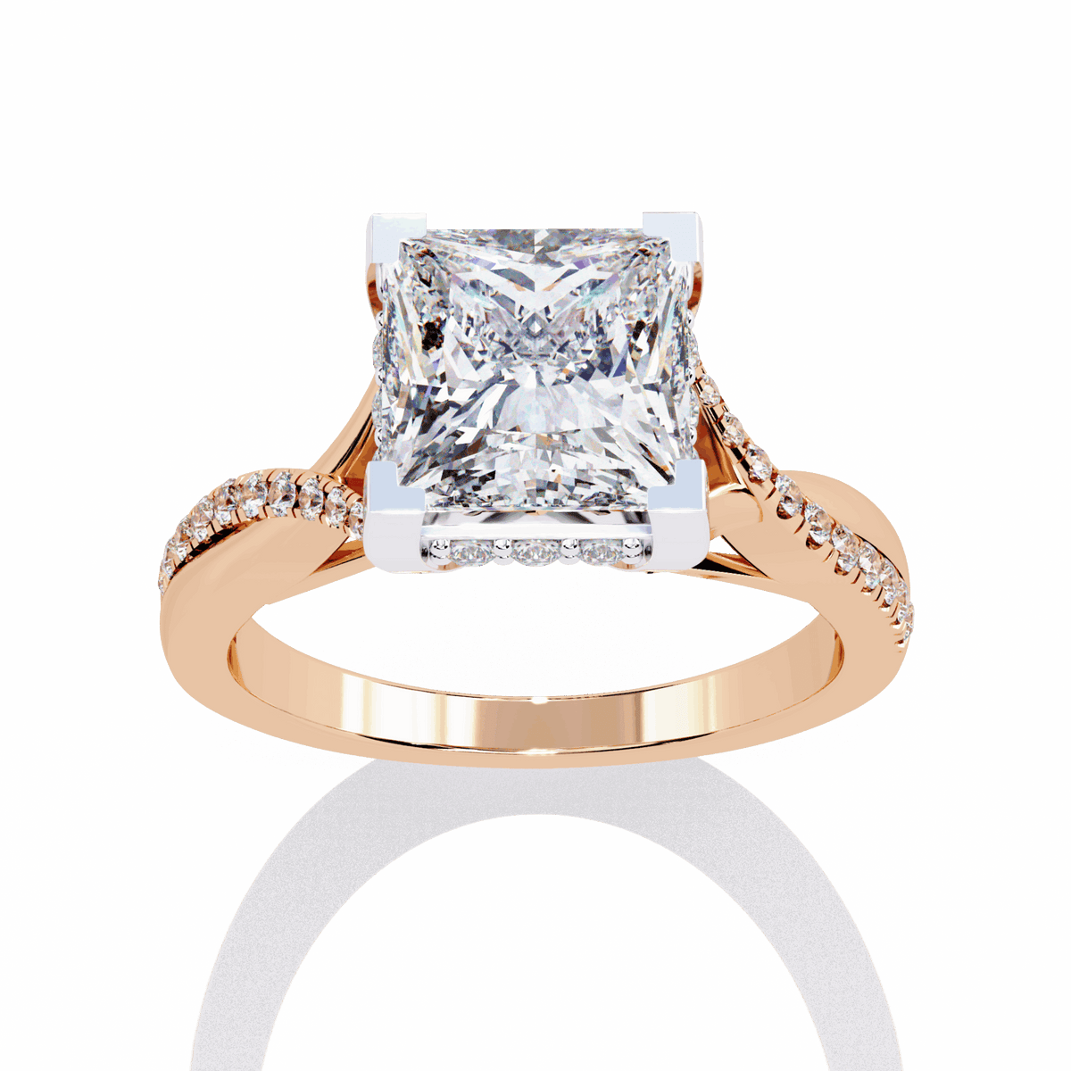 2.75 Carat Princess Signature Wear Ring in Moissanite | House of Estara