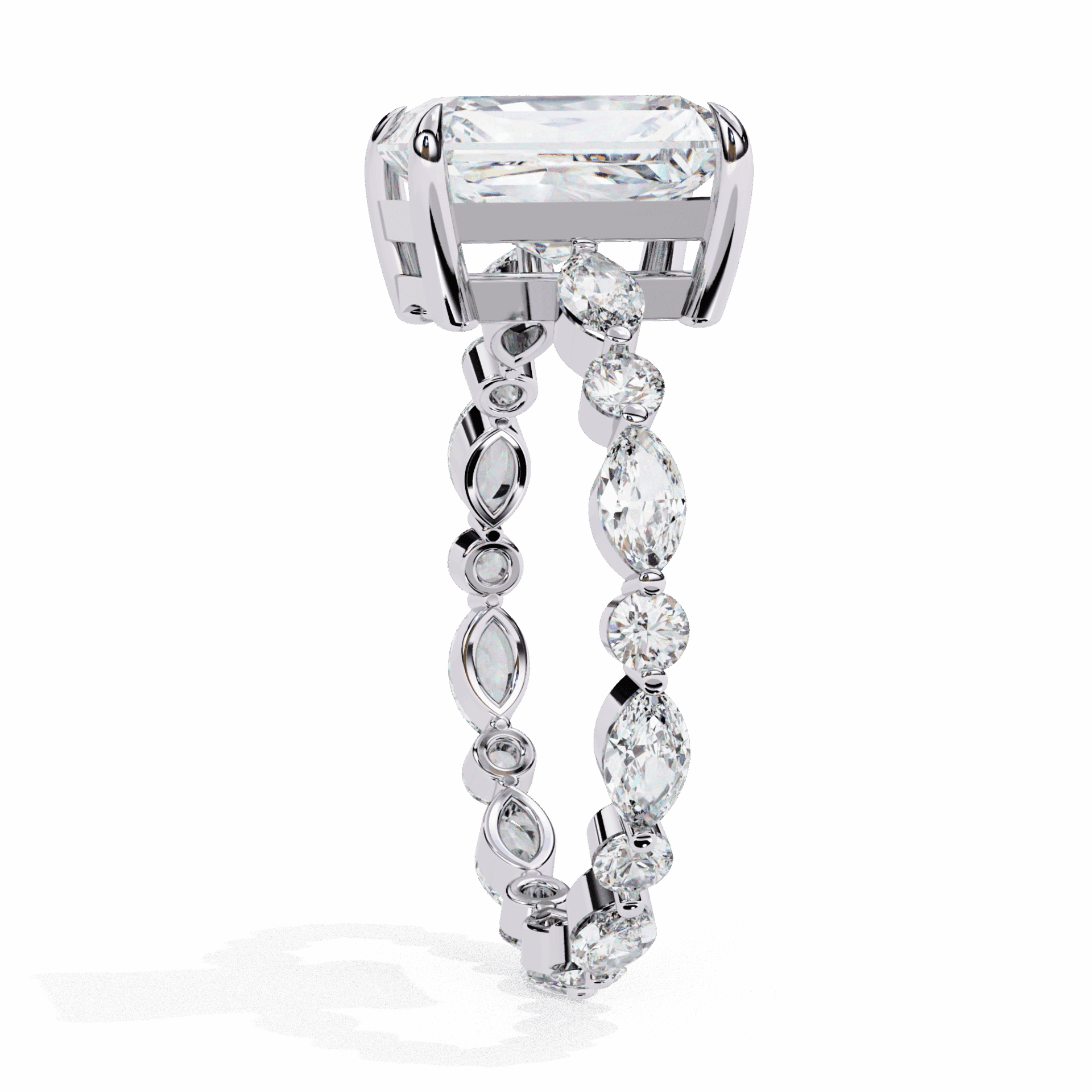 3.75 Carat Radiant Day and Night Ring in Moissanite | House of Estara