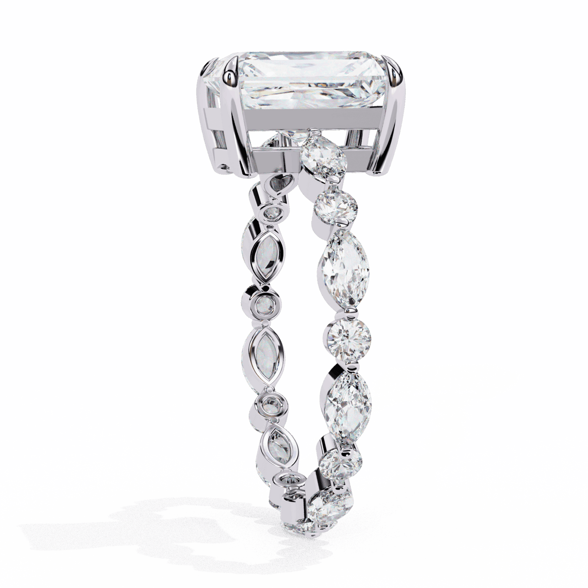 3.75 Carat Radiant Day and Night Ring in Moissanite | House of Estara