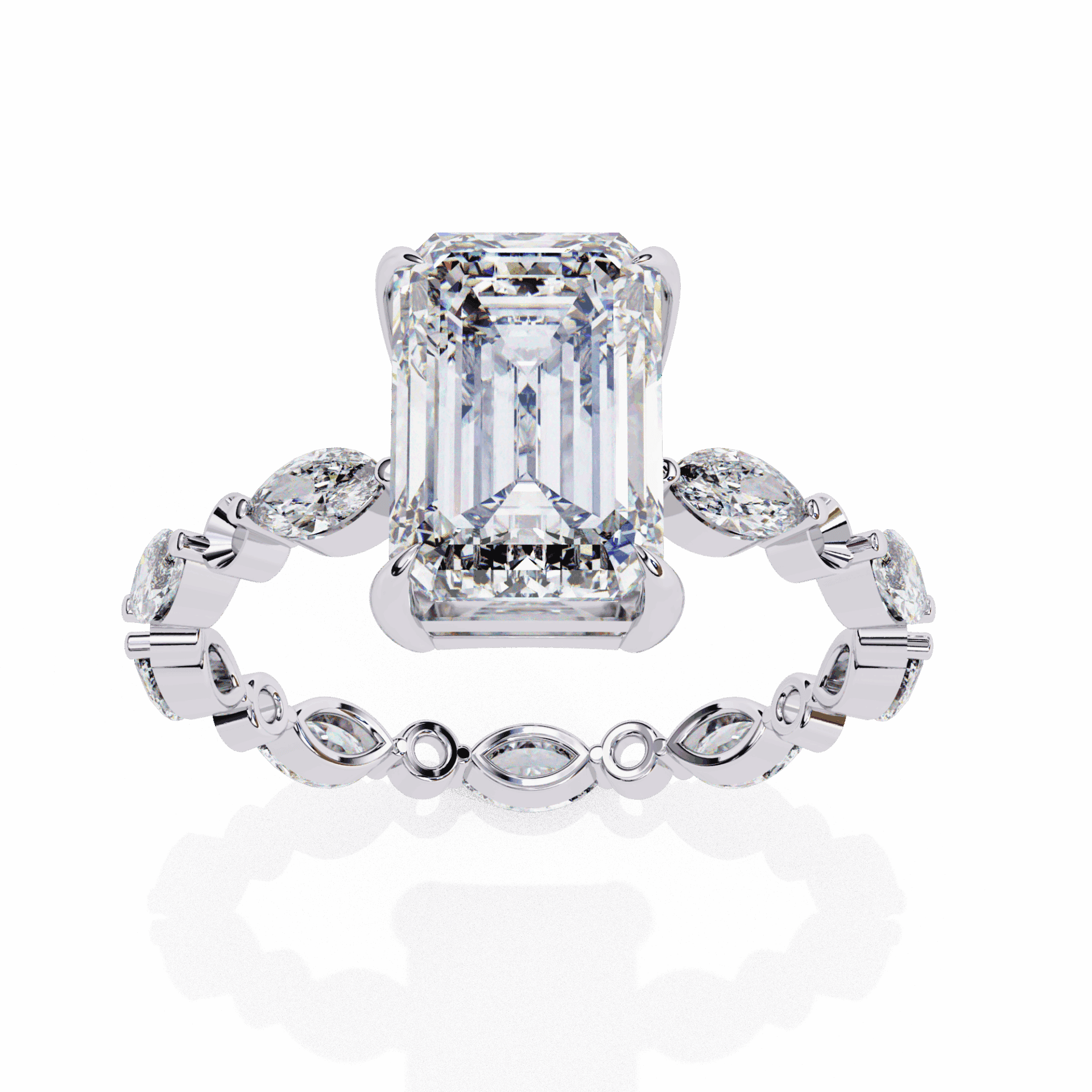 3.75 Carat Radiant Day and Night Ring in Moissanite | House of Estara