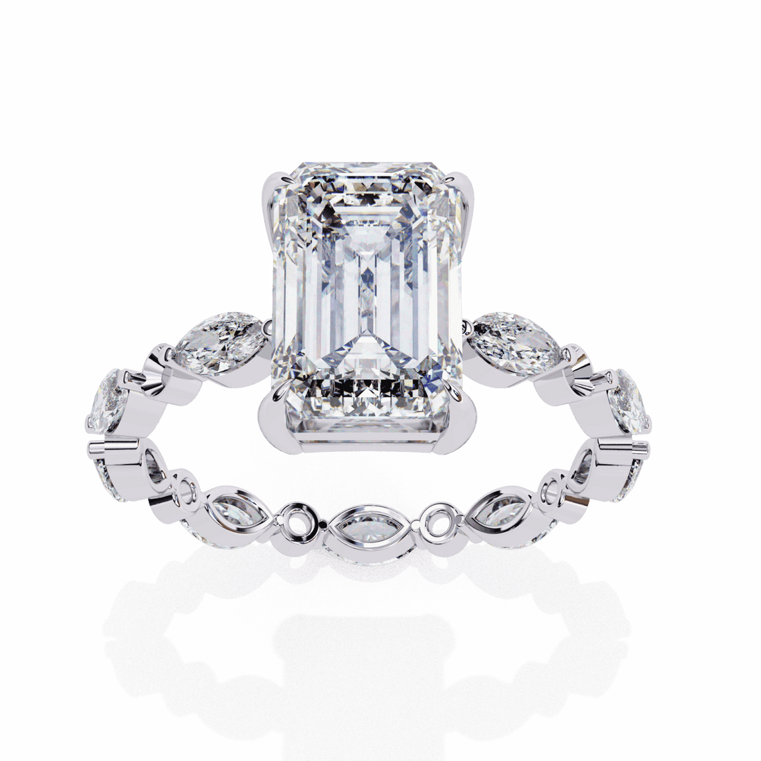 3.75 Carat Radiant Day and Night Ring in Moissanite | House of Estara