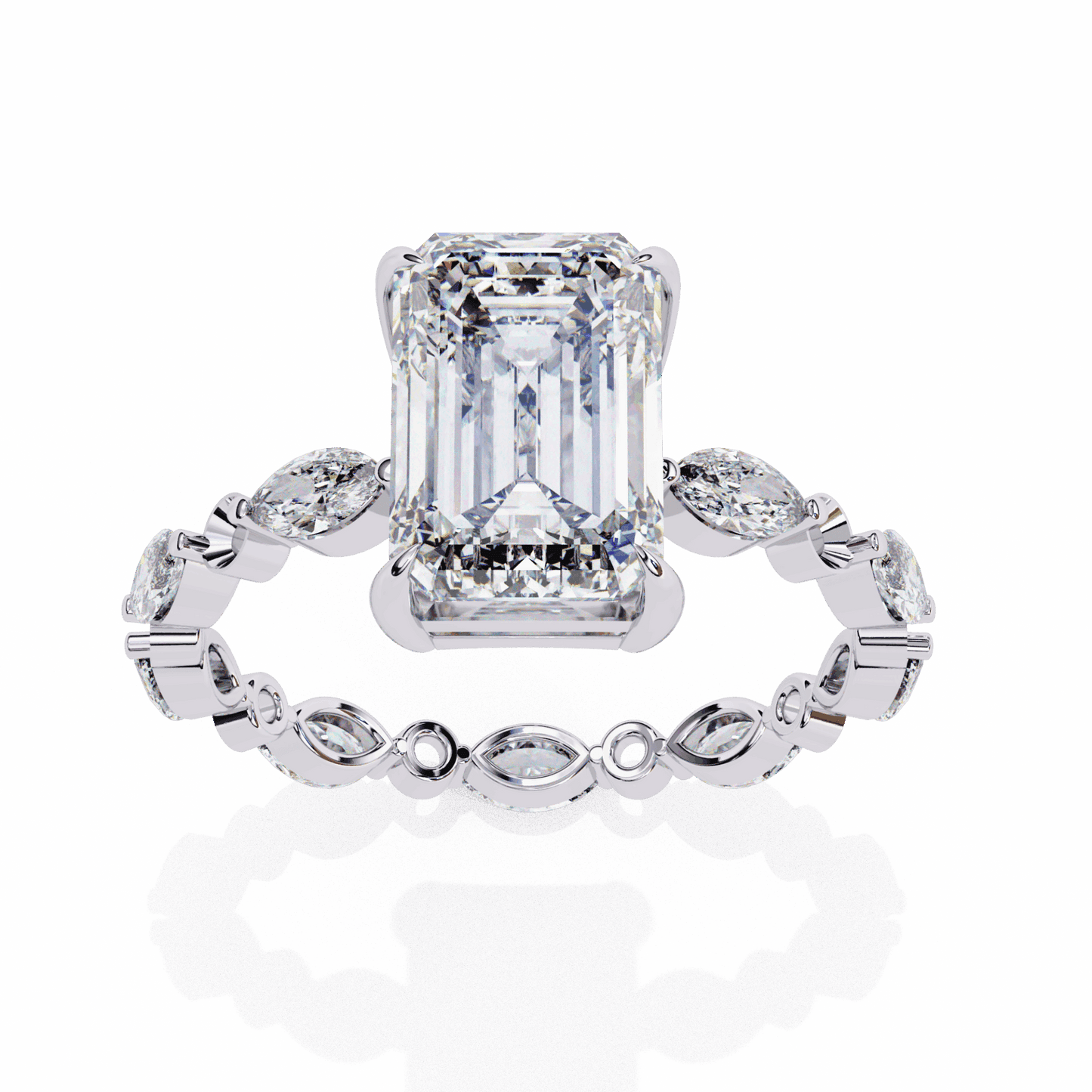 3.75 Carat Radiant Day and Night Ring in Moissanite | House of Estara
