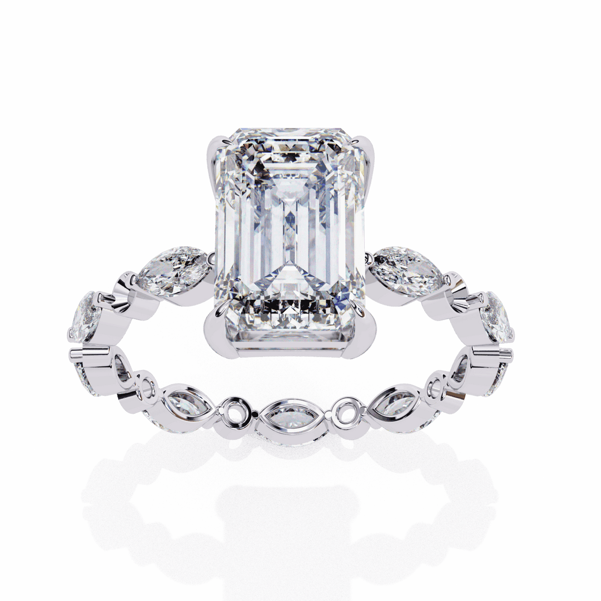 3.75 Carat Radiant Day and Night Ring in Moissanite | House of Estara