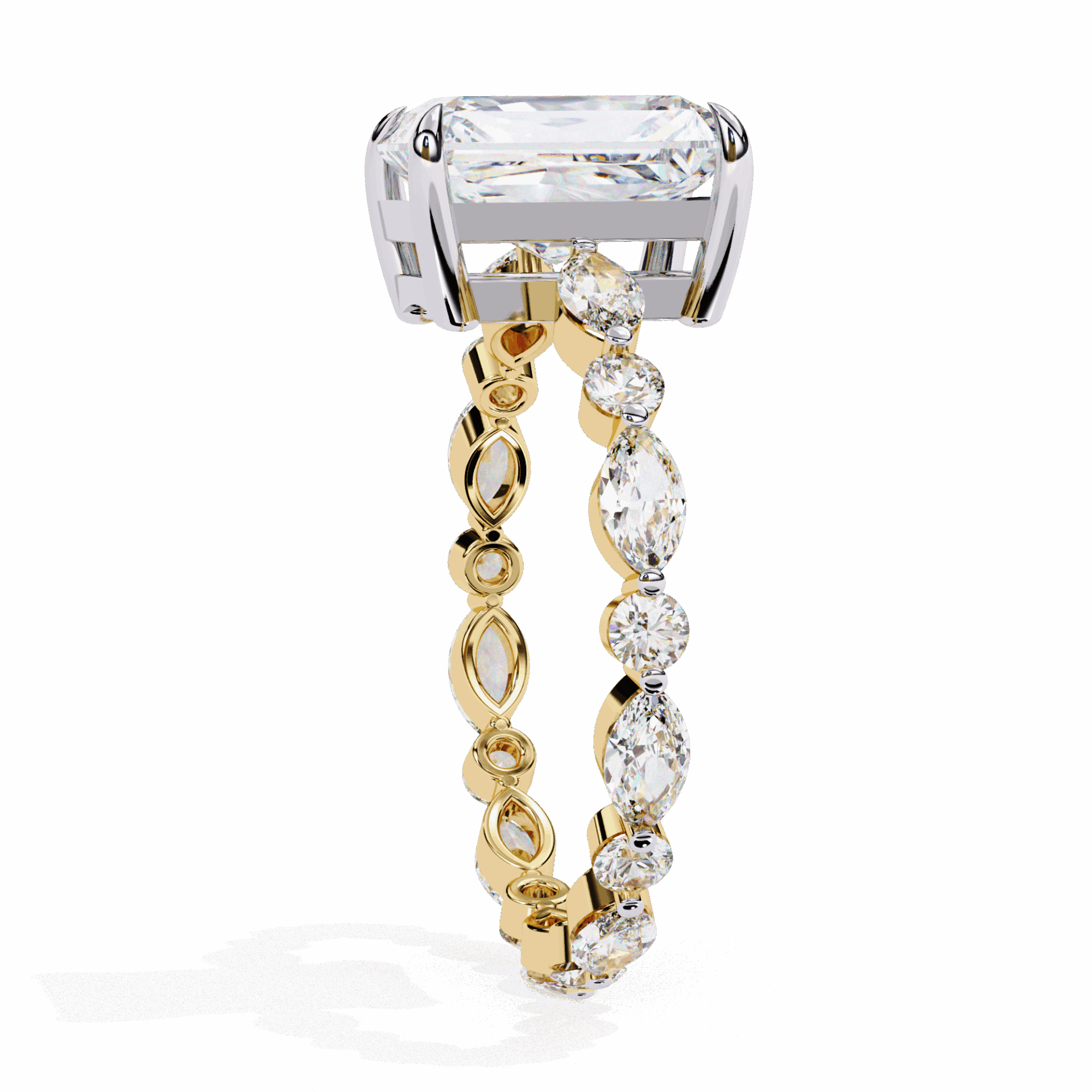3.75 Carat Radiant Day and Night Ring in Moissanite | House of Estara