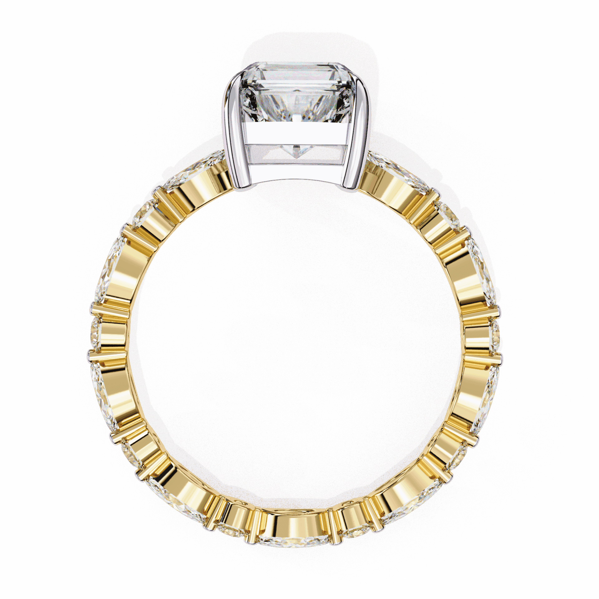 3.75 Carat Radiant Day and Night Ring in Moissanite | House of Estara