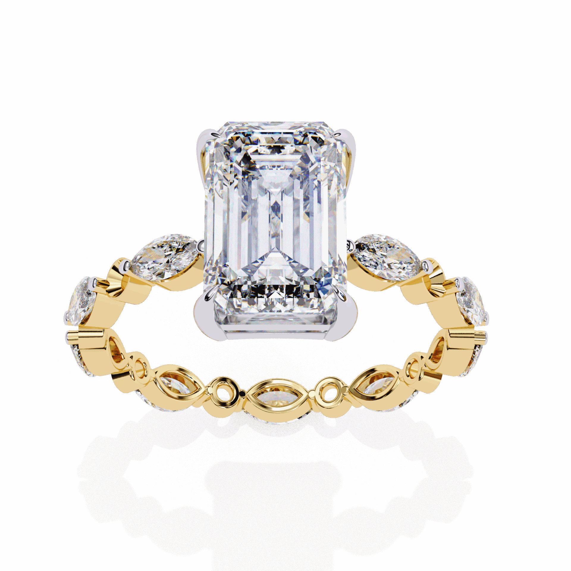 3.75 Carat Radiant Day and Night Ring in Moissanite | House of Estara
