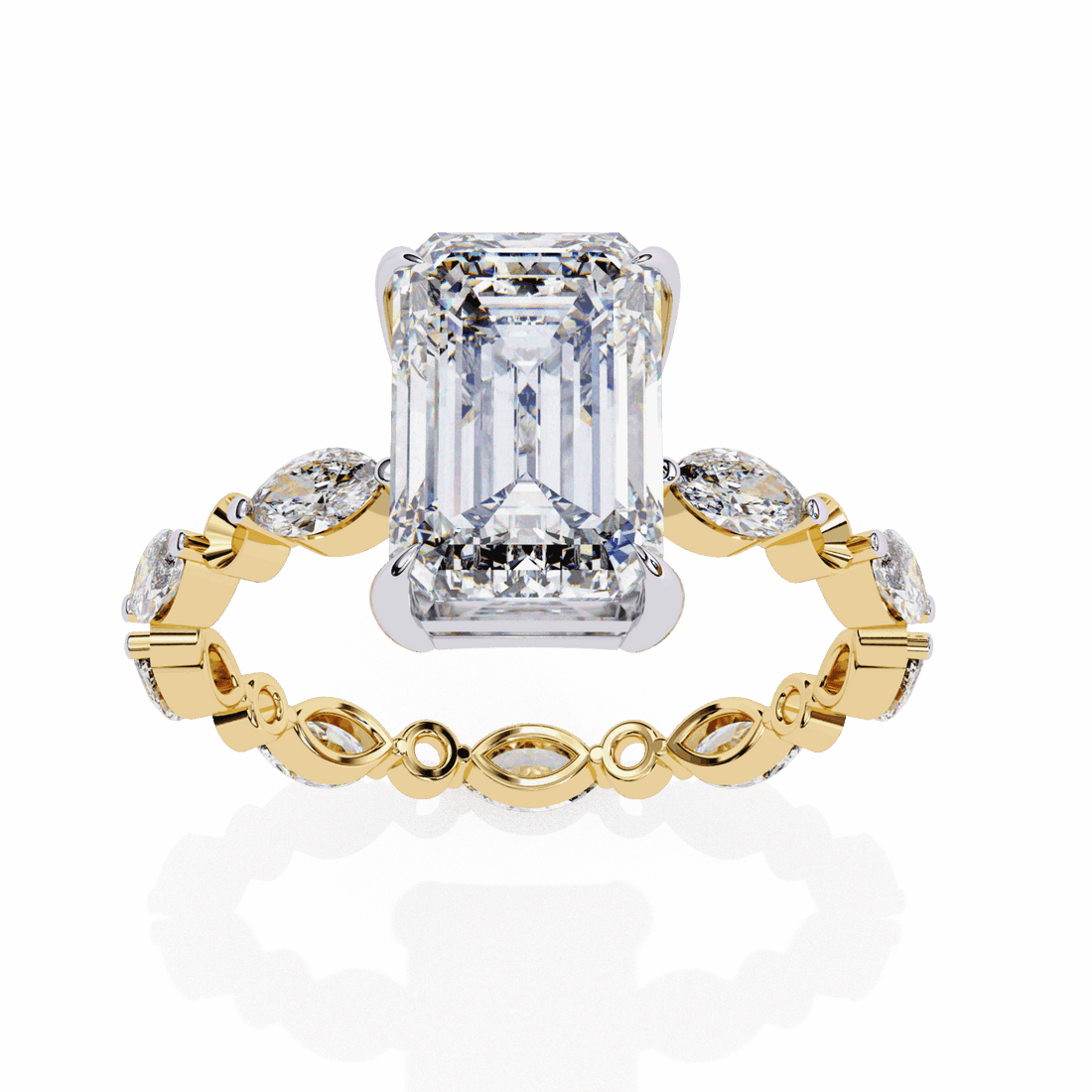 3.75 Carat Radiant Day and Night Ring in Moissanite | House of Estara