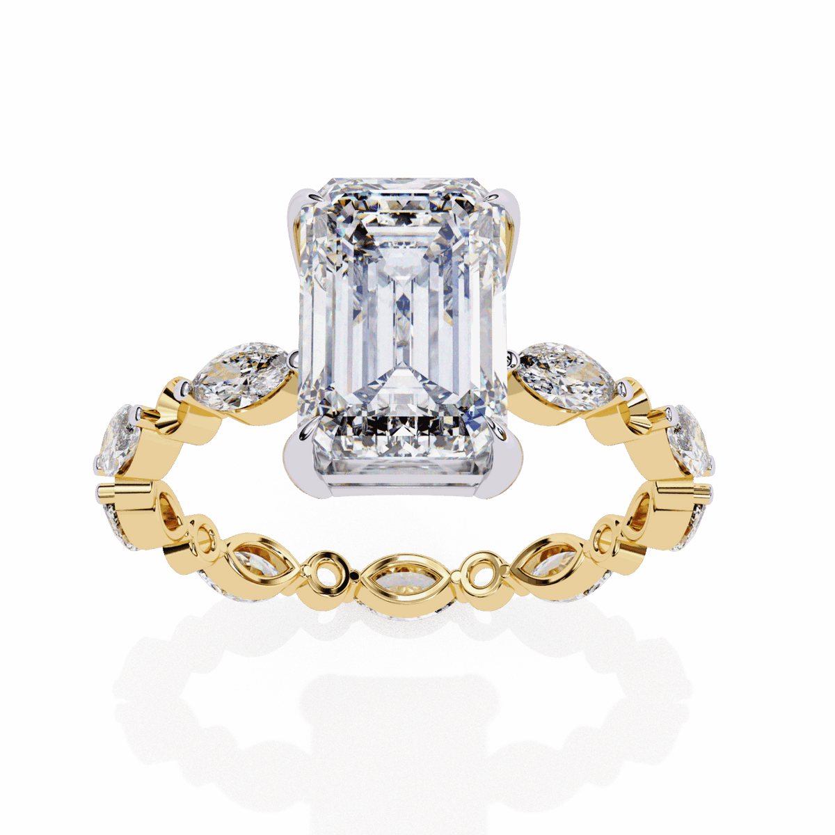 3.75 Carat Radiant Day and Night Ring in Moissanite | House of Estara